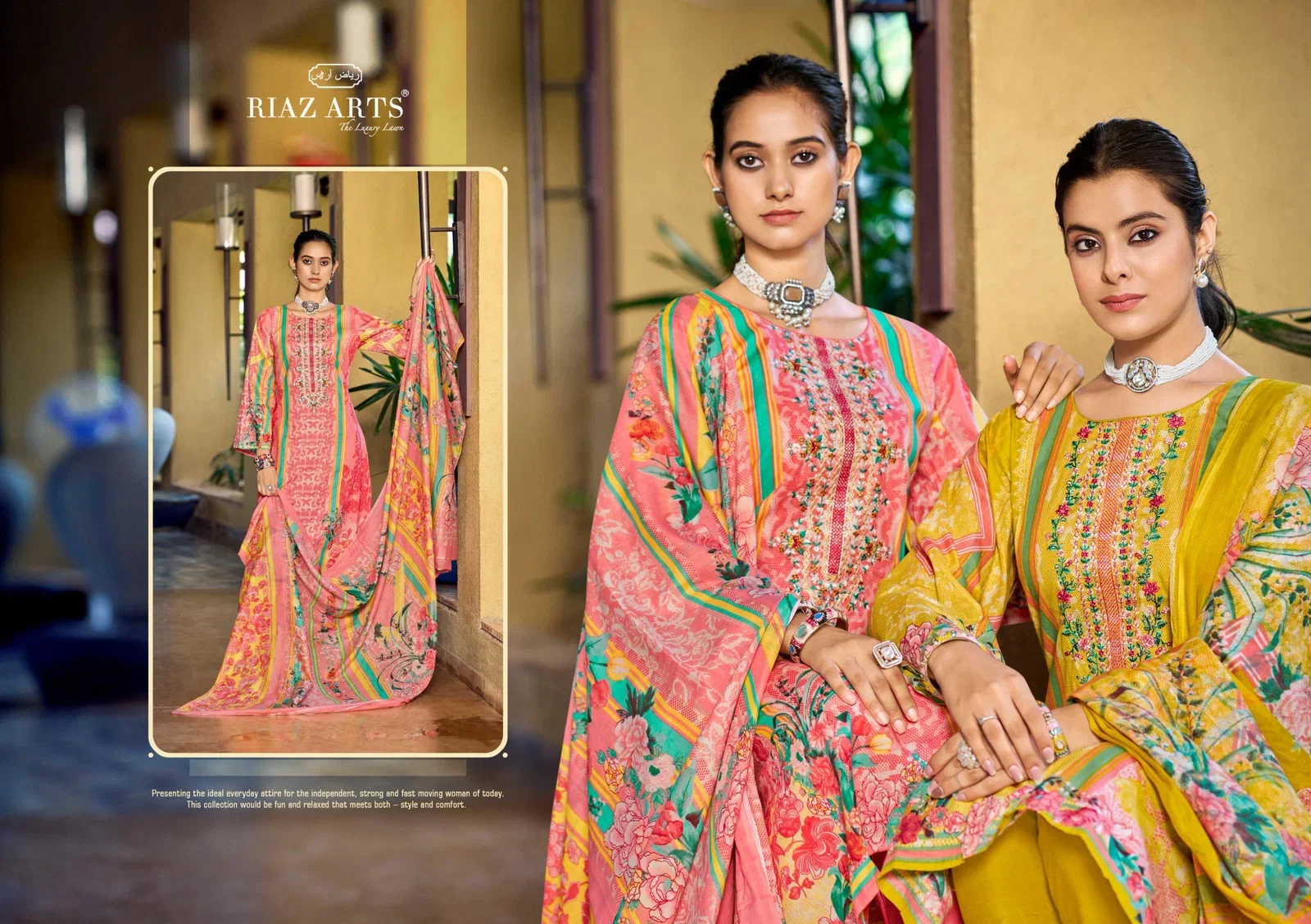 Riaz Arts Musafir Vol 33 Cotton Cambric Lawn Printed Dress Material