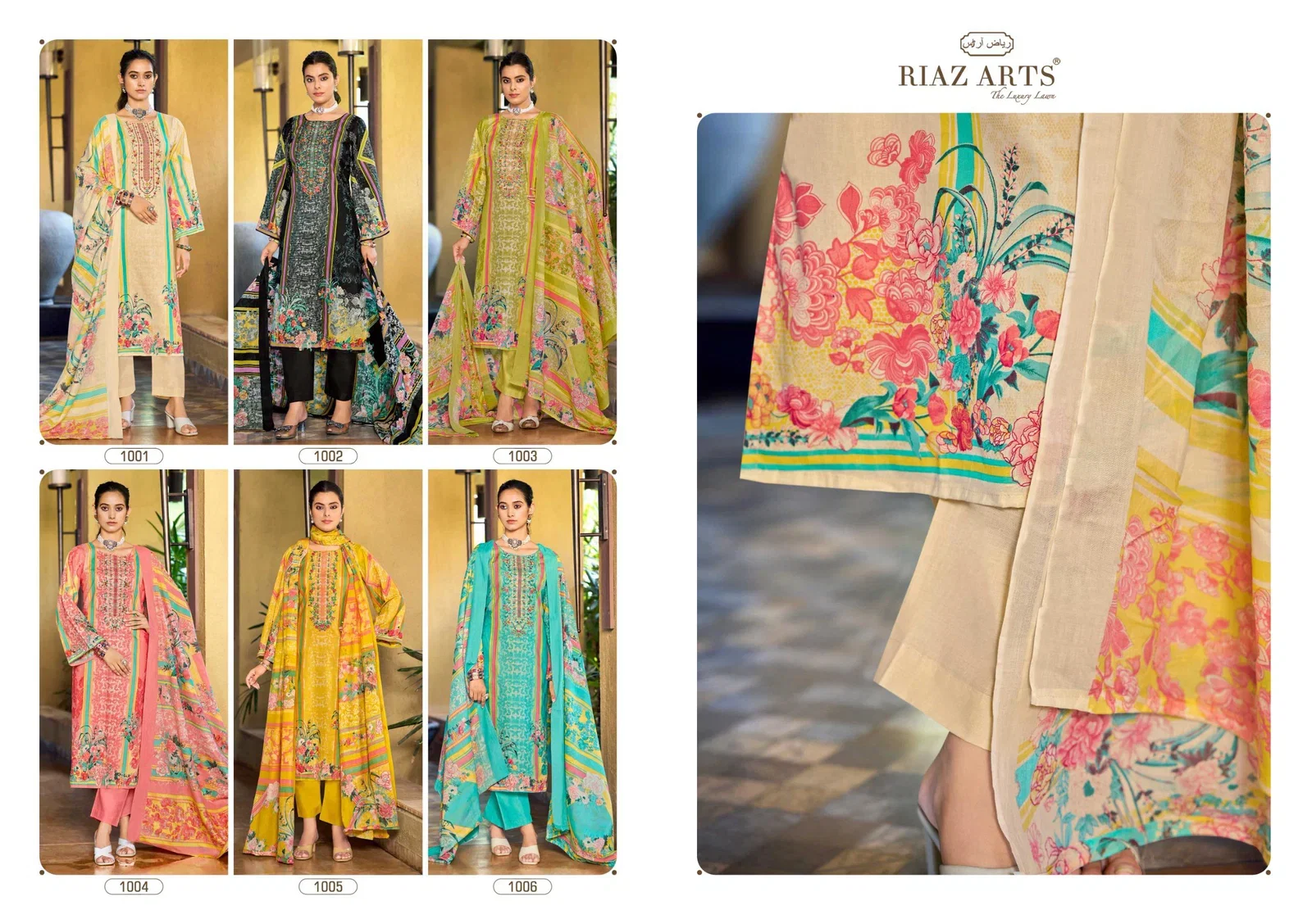 Riaz Arts Musafir Vol 33 Cotton Cambric Lawn Printed Dress Material