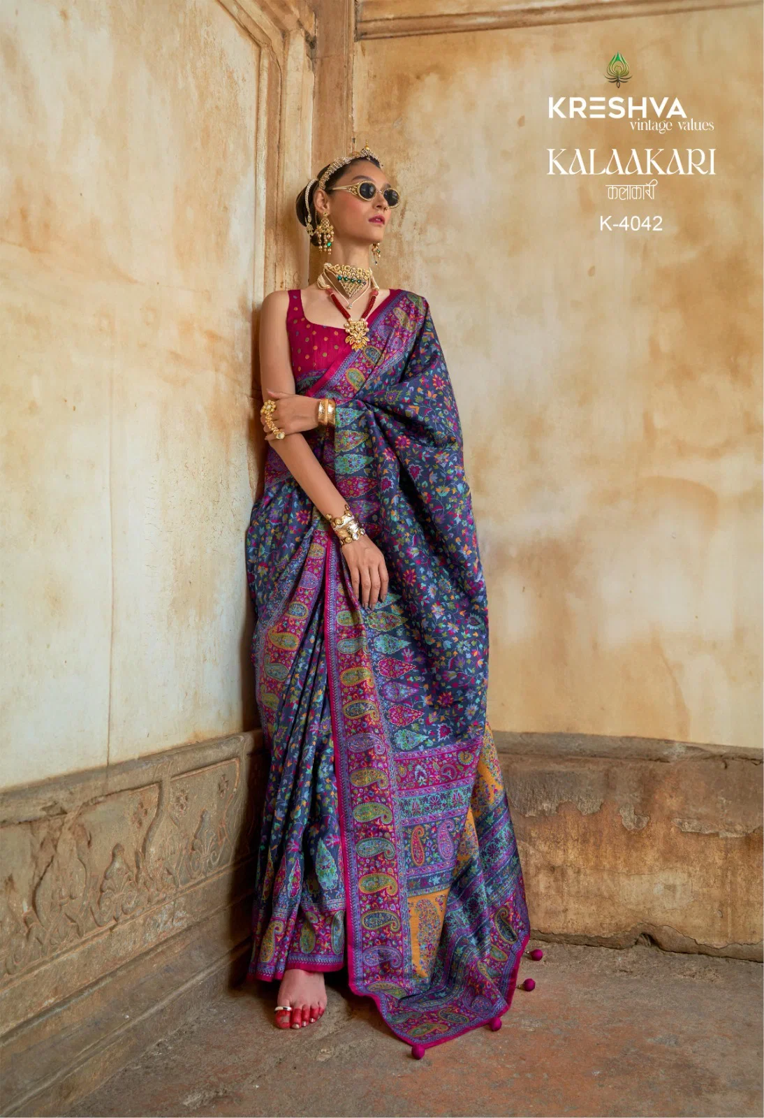 Kreshva Kalaakari Pv Silk Luxury Printed Saree Collection