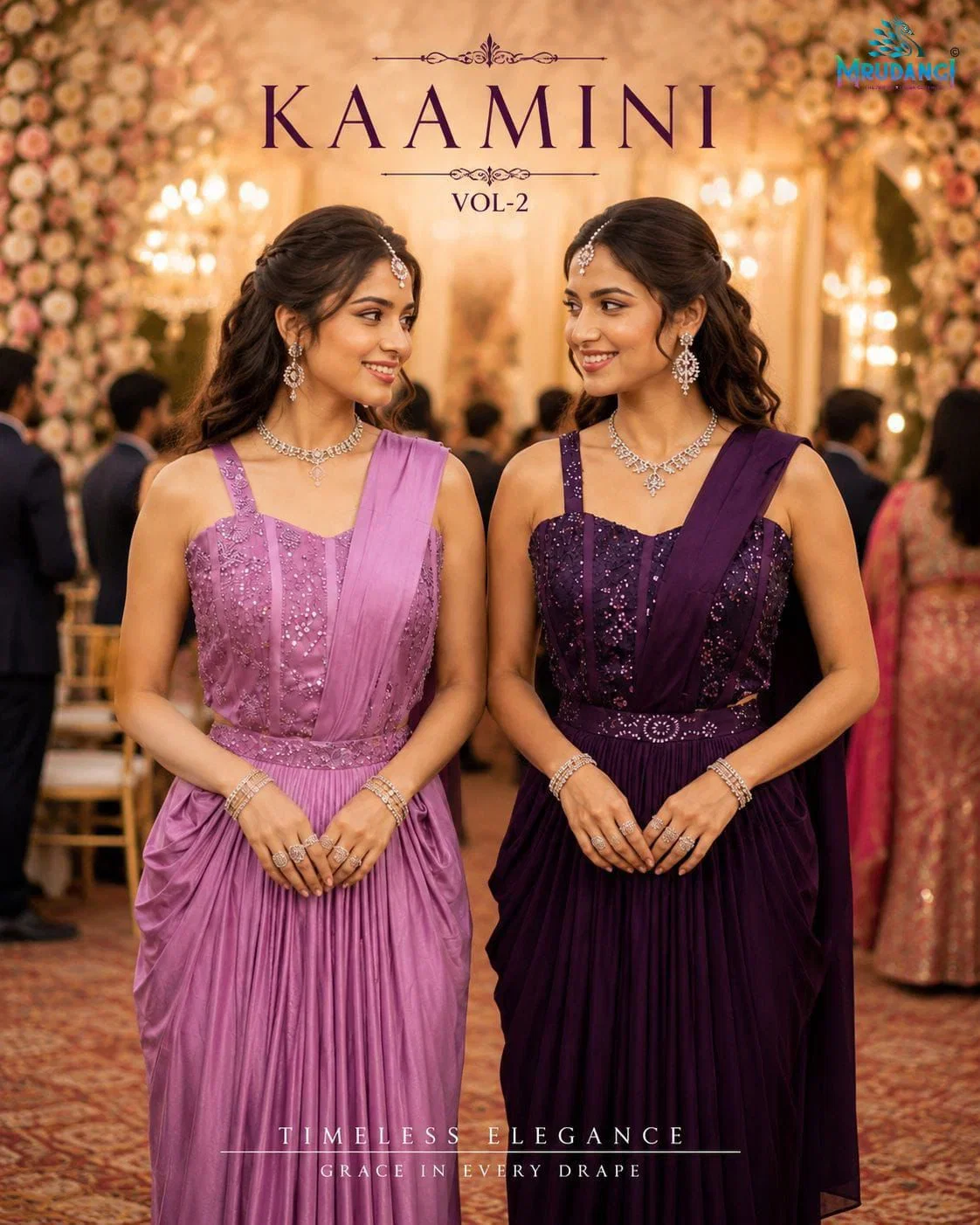 Mrudangi Kaamini Vol 2 Lycra Designer Gown Concept Readymade Saree Collection