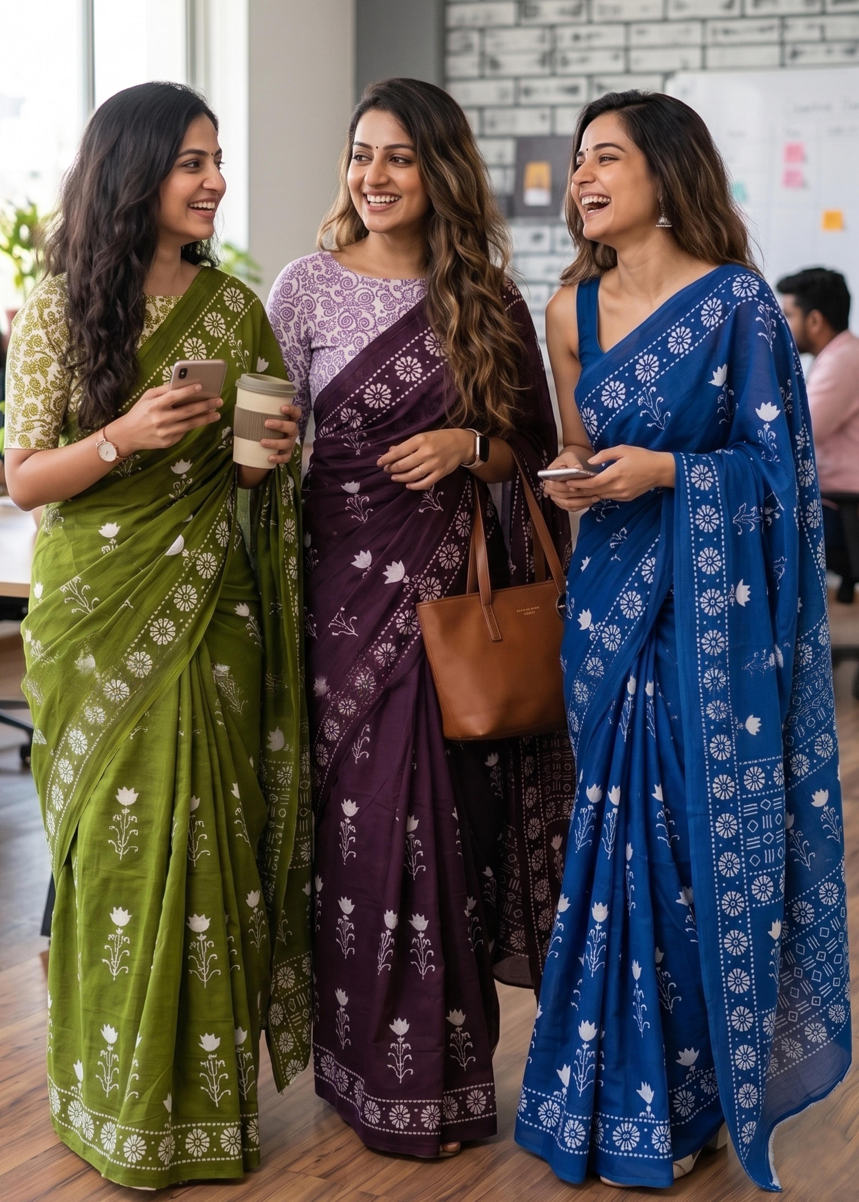 Sm Yami 86 Mal Cotton Hand Block Print Saree