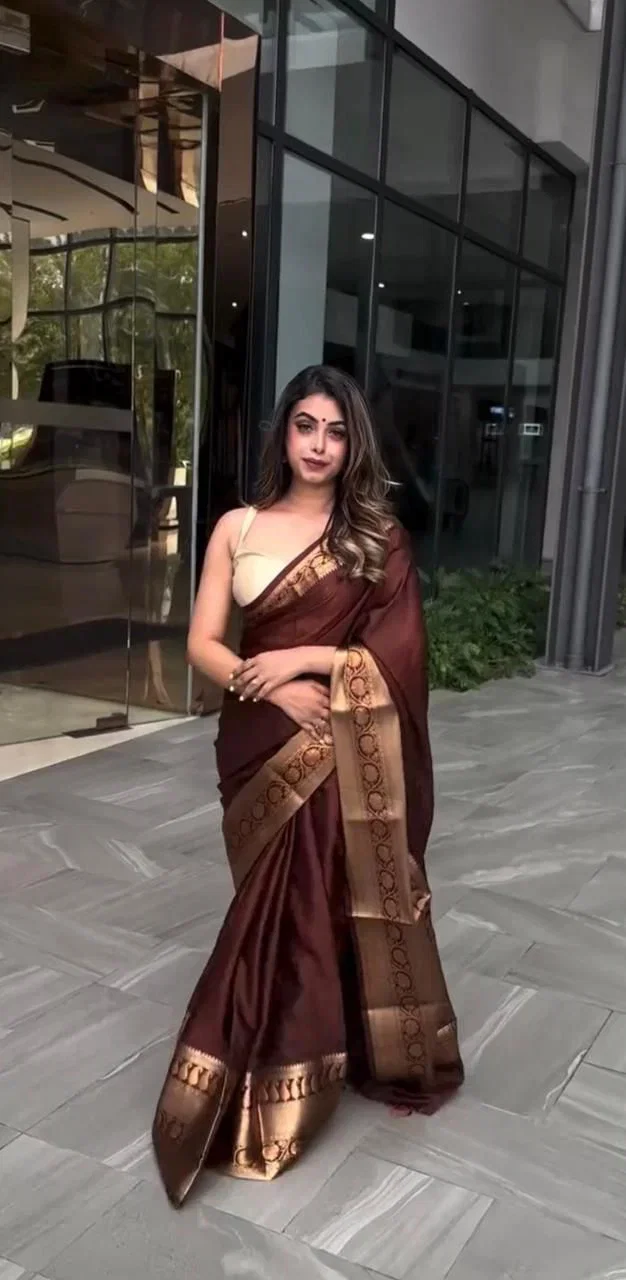 Soft Silk 6051 Lichi Silk Jacquard Worked Saree Collection