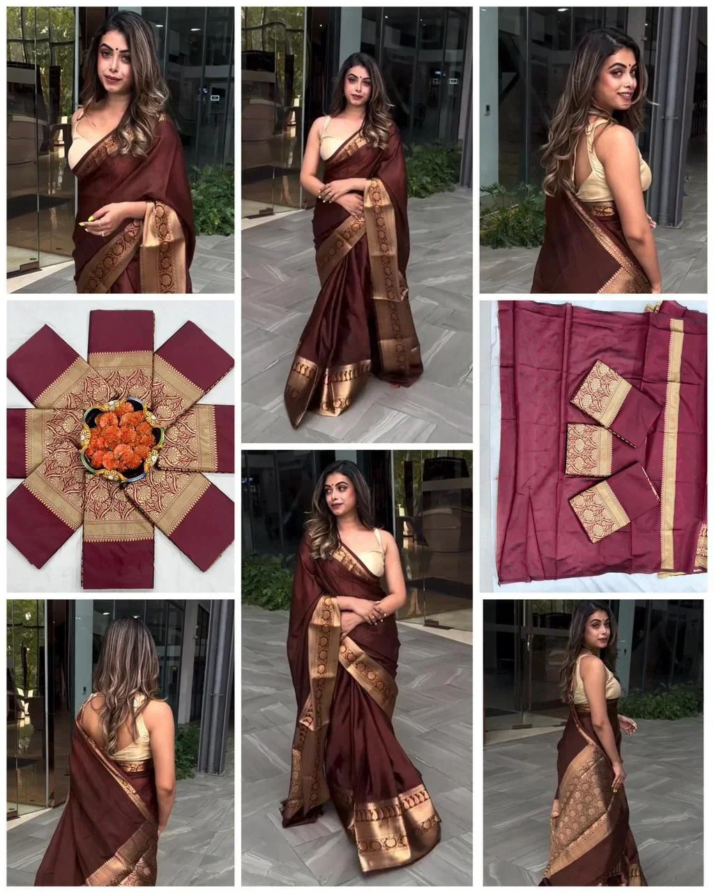 Soft Silk 6051 Lichi Silk Jacquard Worked Saree Collection