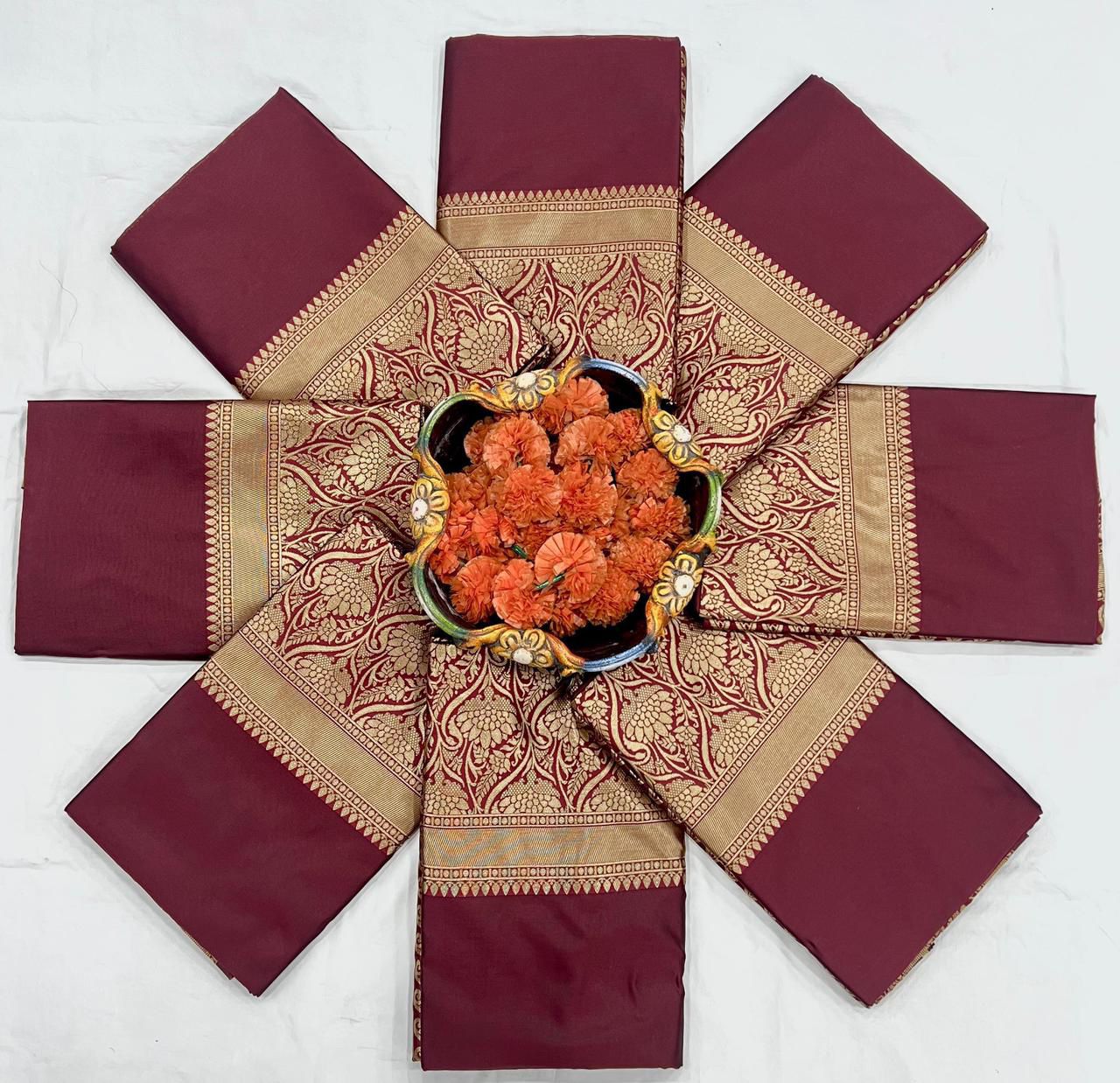 Soft Silk 6051 Lichi Silk Jacquard Worked Saree Collection