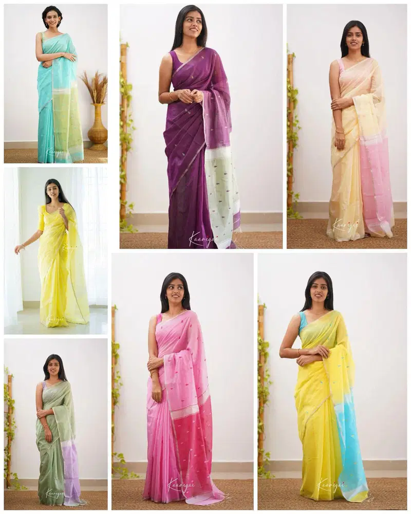 Soft Silk 6050 Linen Slab Weaving Work Saree Collection
