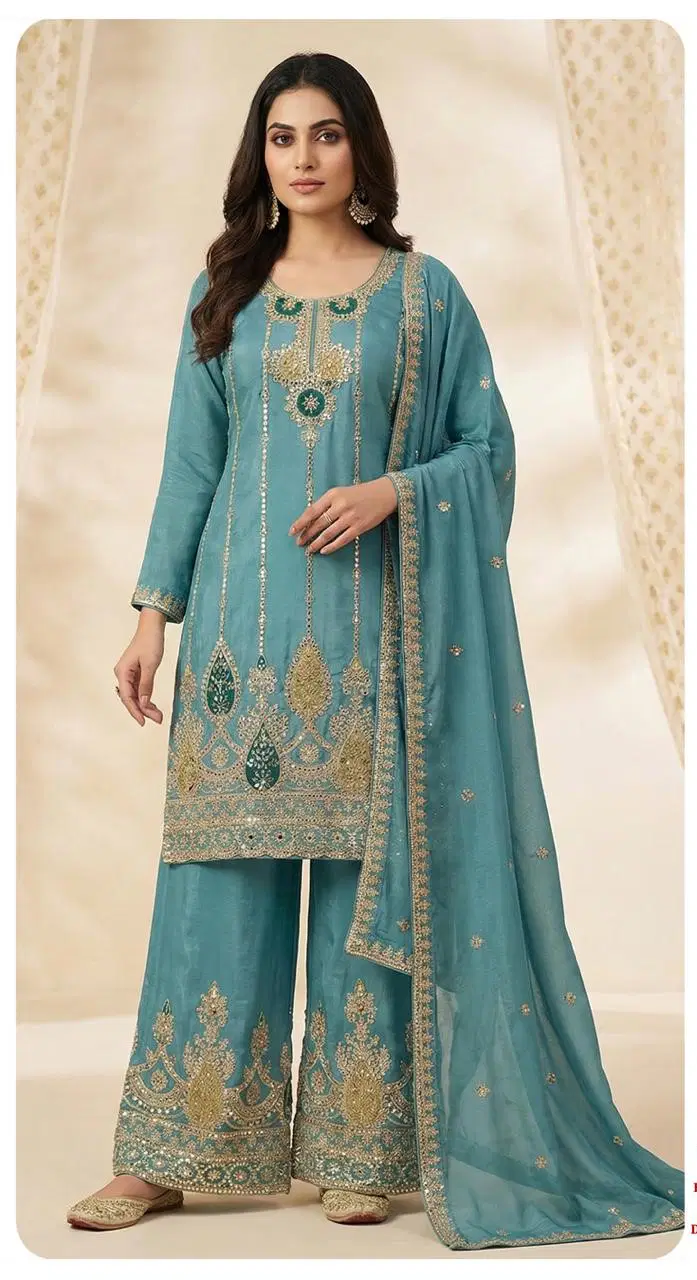 Zorista 10095 A To D Readymade Chinon Silk Pakistani Salwar Kameez