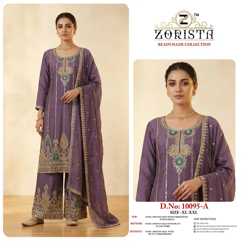 Zorista 10095 A To D Readymade Chinon Silk Pakistani Salwar Kameez