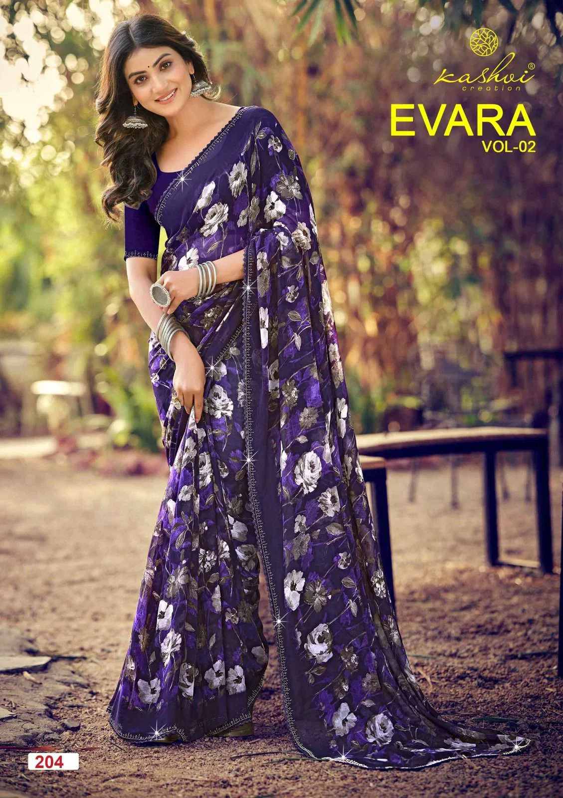 Kashvi Evara Vol 2 Georgette With Diamond Border Saree