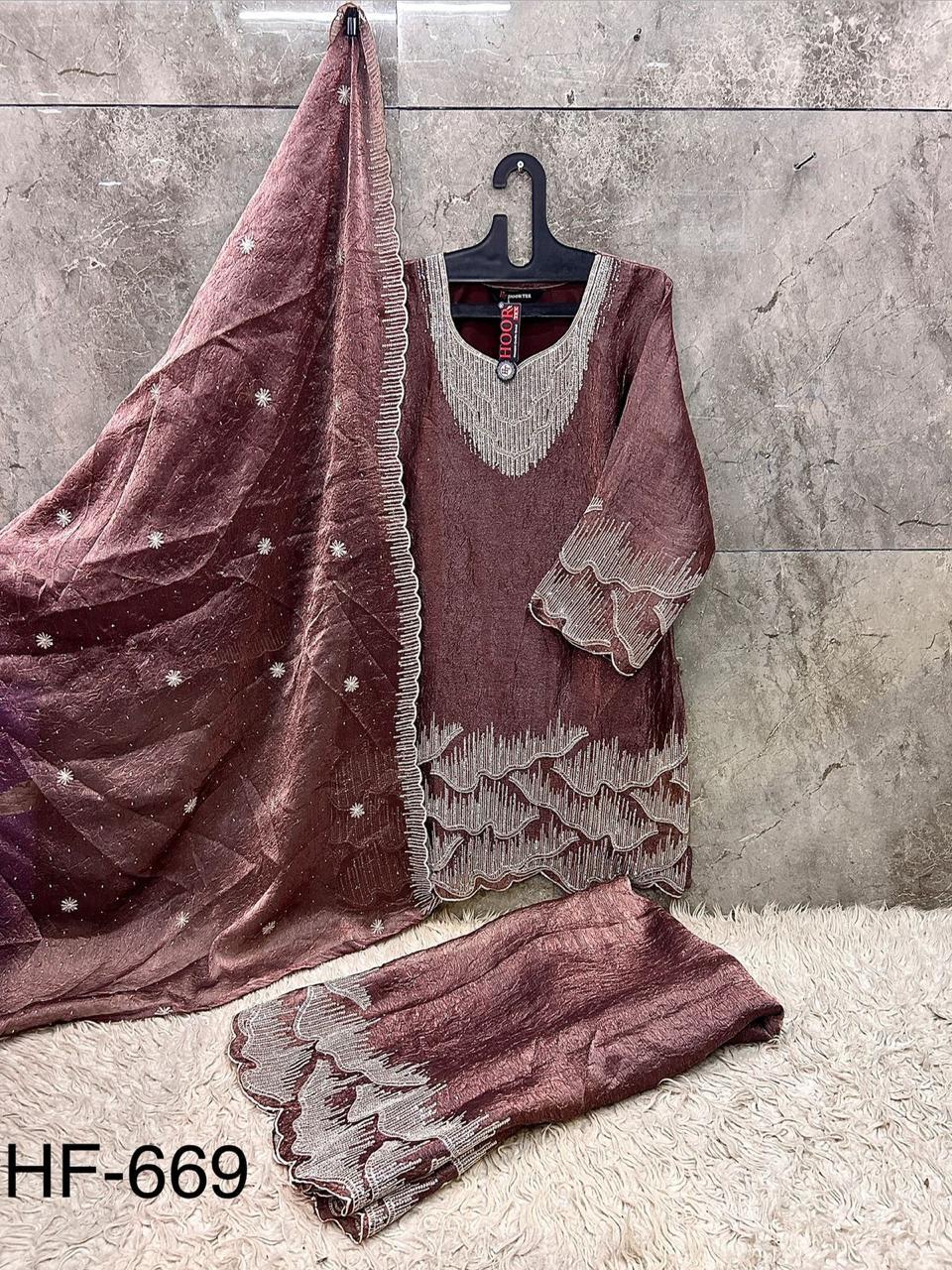 Hoor Tex 669 A To D Royal Rim Zim Embroidery Salwar Kameez