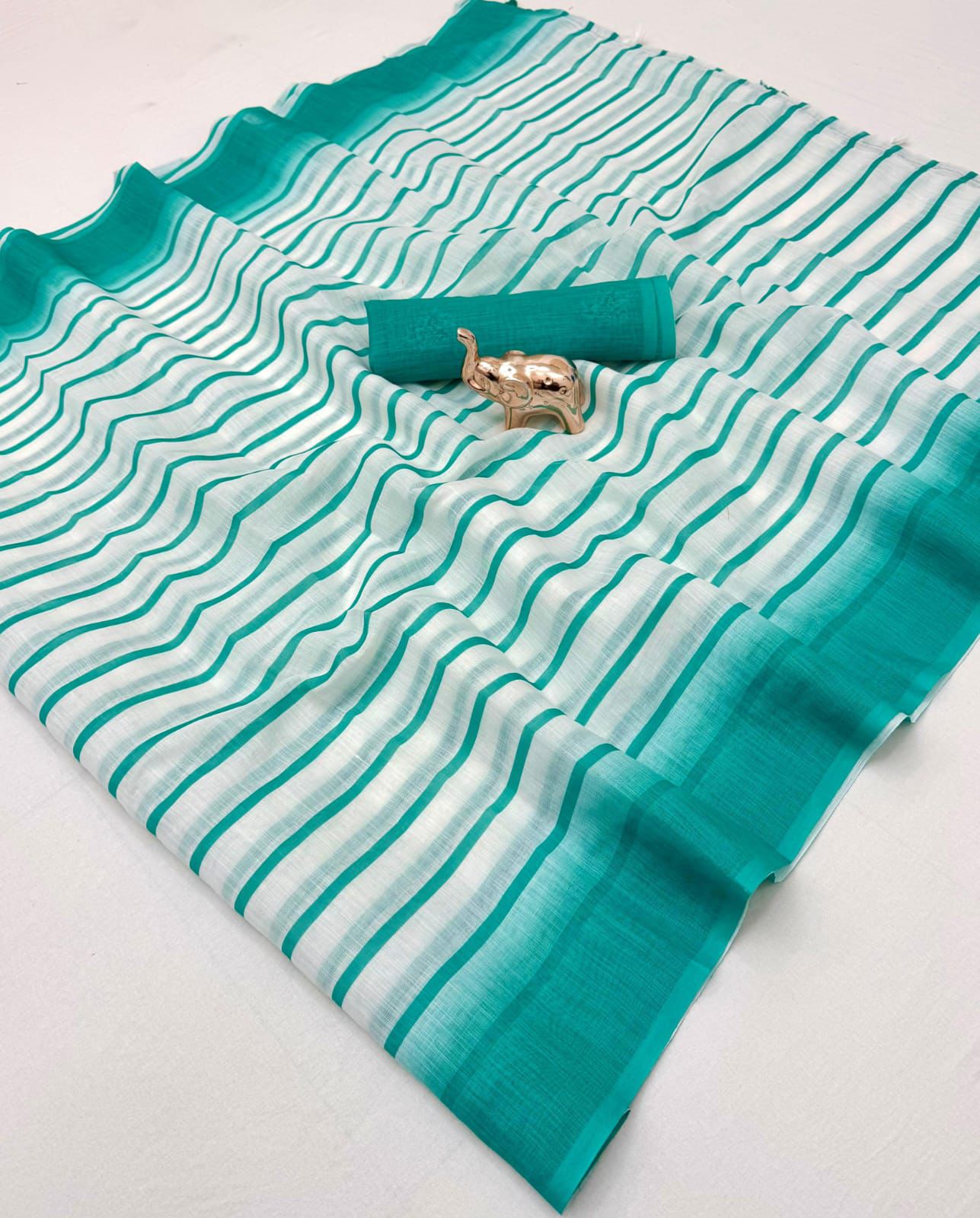 Lekha CF Insta Viral Soft Linen Digital Print Saree