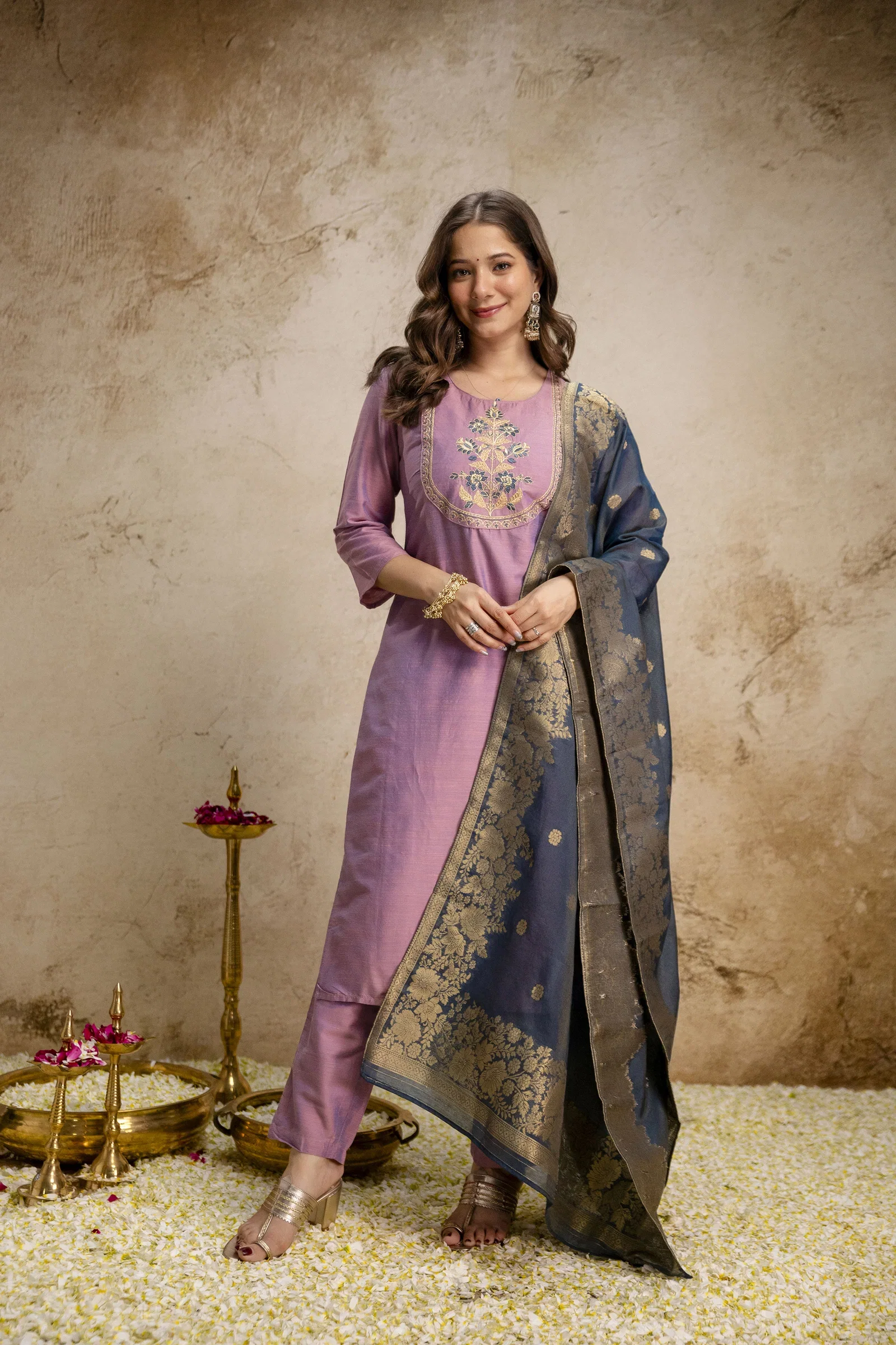Devnaisha 01 Vatican Embroidery Kurti With Pant Dupatta Collection