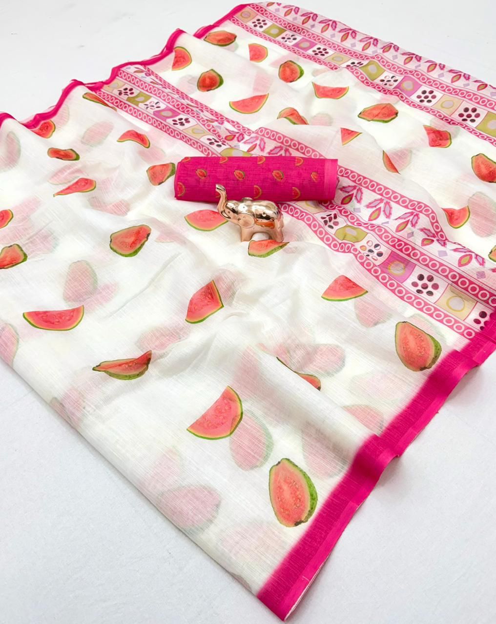 Lekha CF Insta Viral 1 SOft Linen Digital Printed Saree