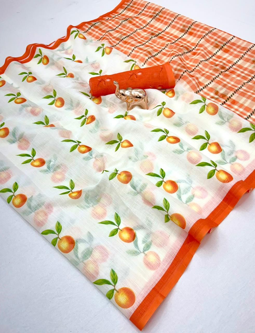 Lekha CF Insta Viral 1 SOft Linen Digital Printed Saree