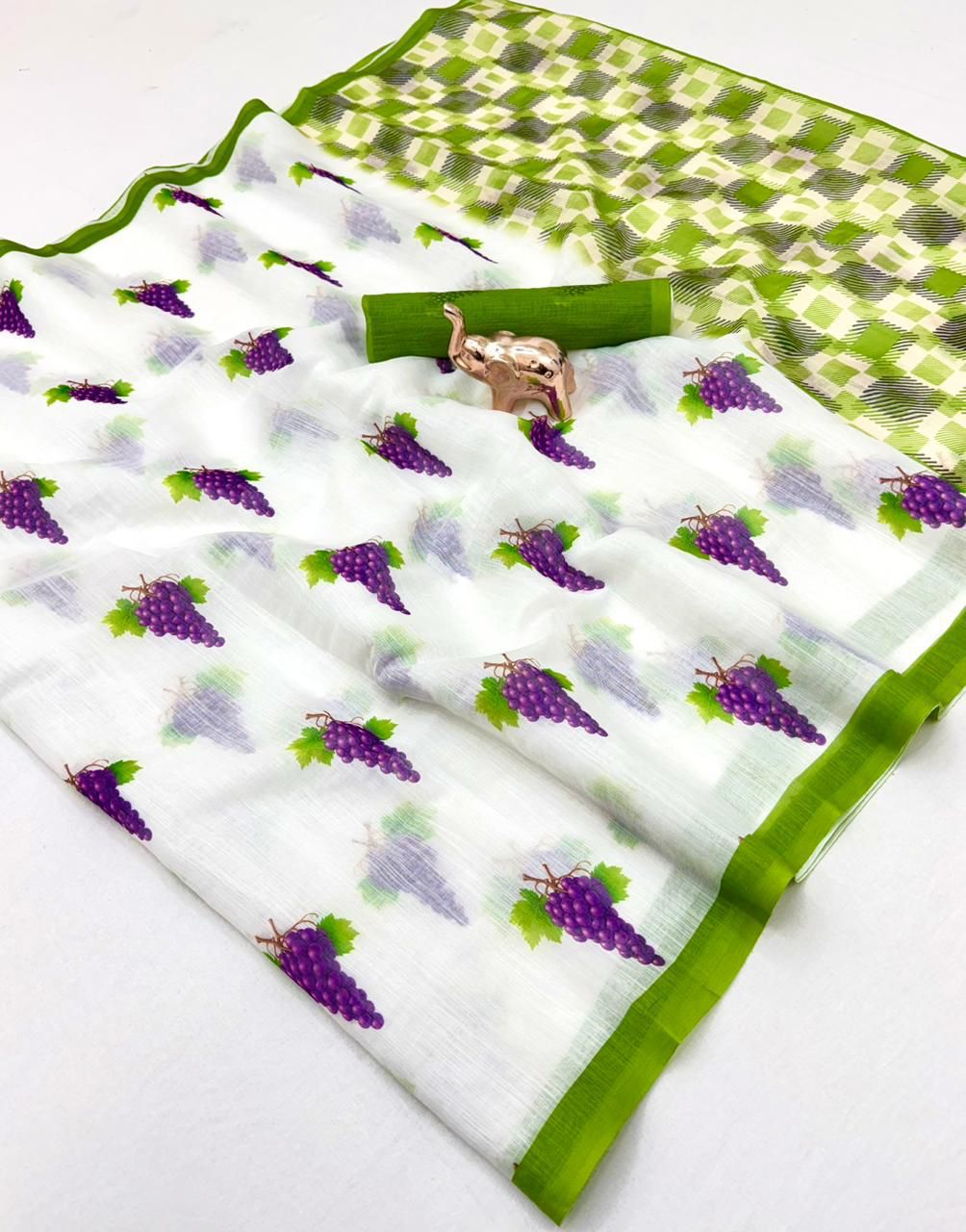 Lekha CF Insta Viral 1 SOft Linen Digital Printed Saree