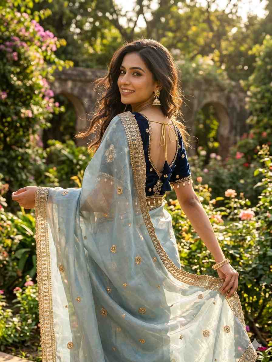 Kc 213 Space Silk Sequence Worked Saree Collection
