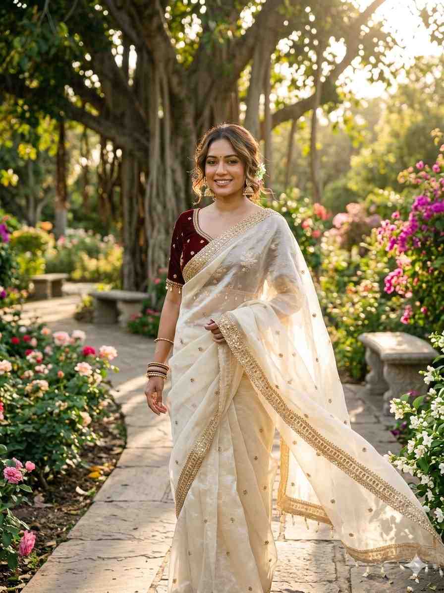 Kc 213 Space Silk Sequence Worked Saree Collection