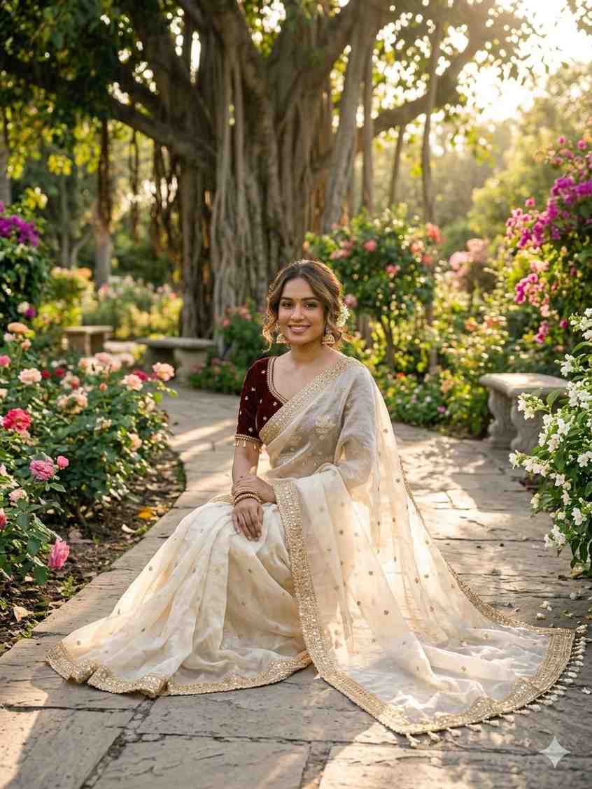 Kc 213 Space Silk Sequence Worked Saree Collection