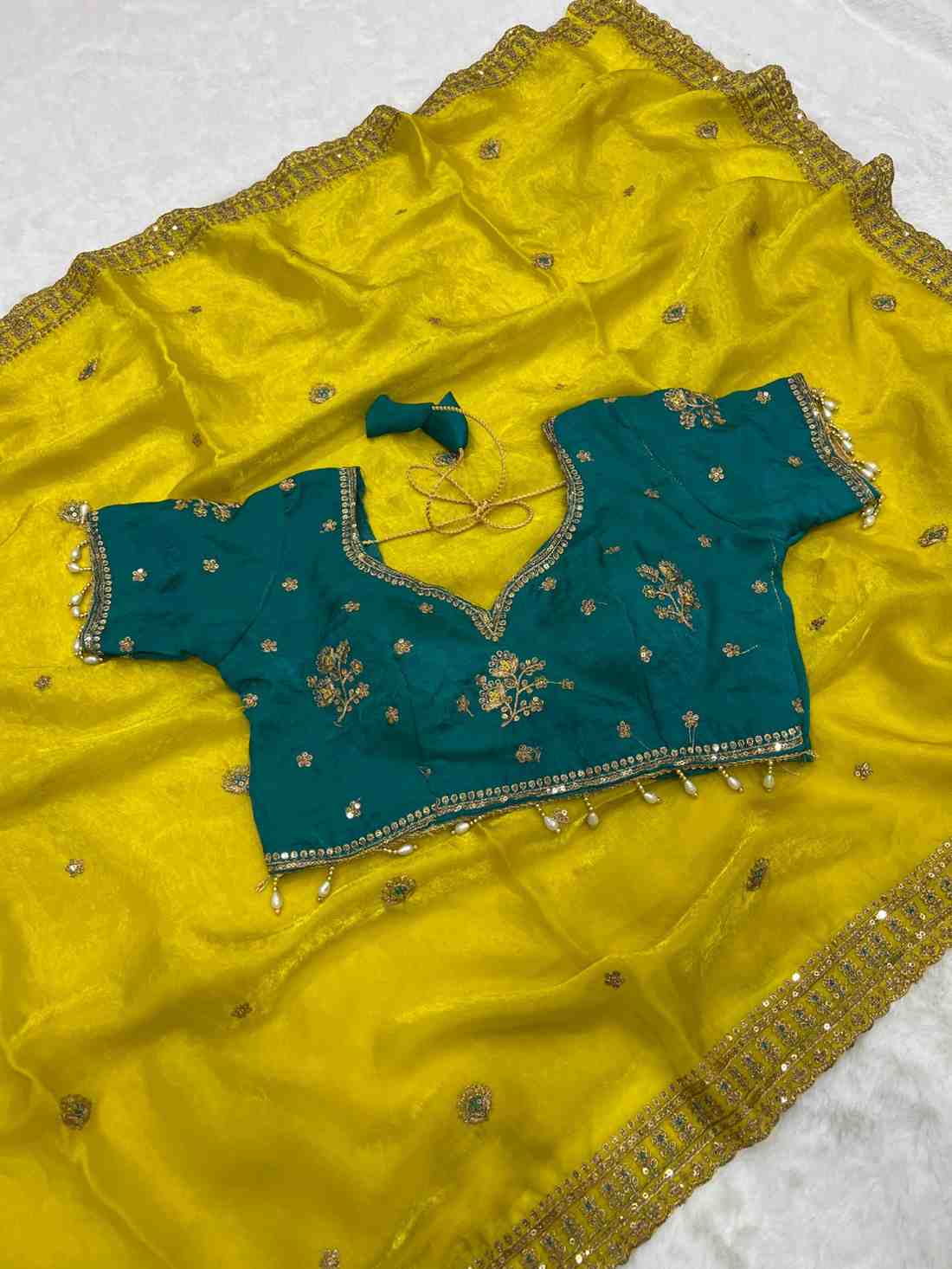 Kc 213 Space Silk Sequence Worked Saree Collection