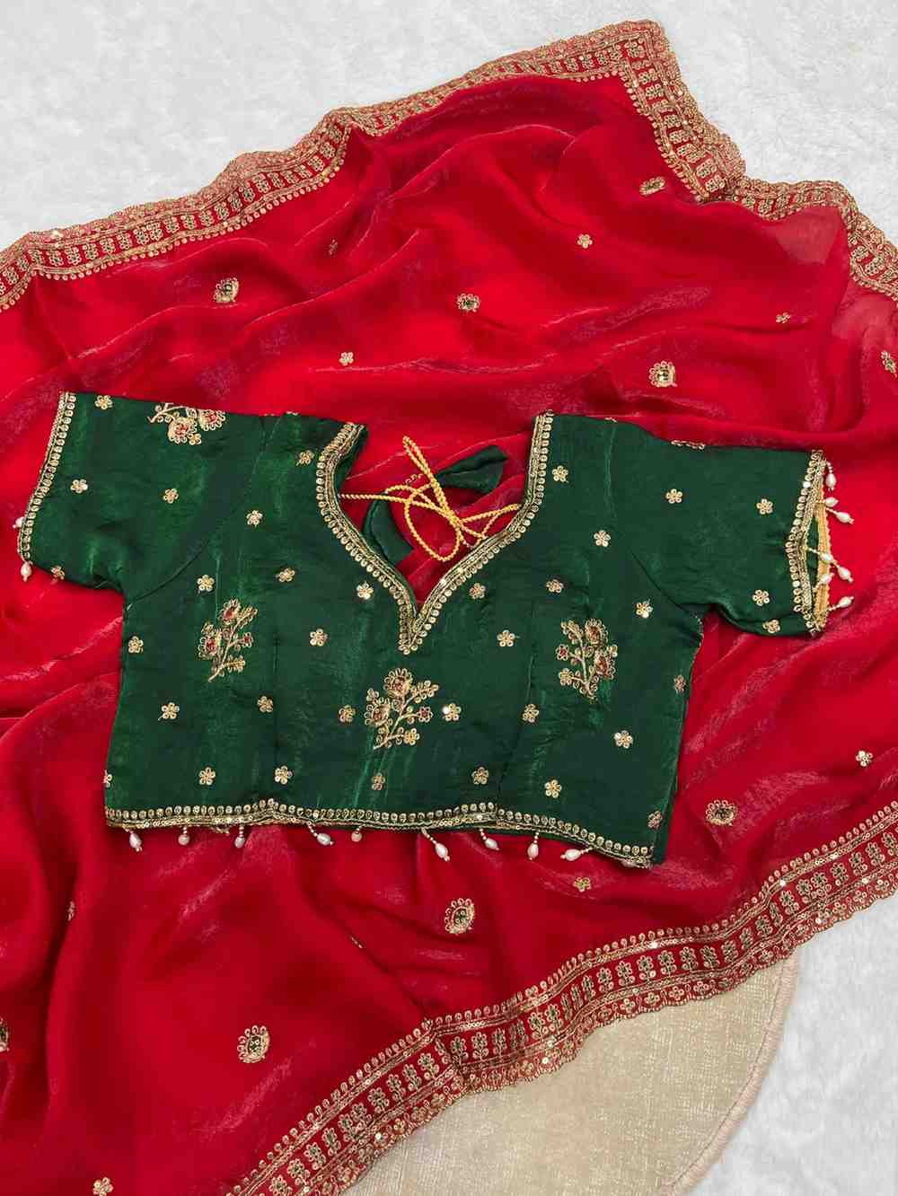 Kc 213 Space Silk Sequence Worked Saree Collection