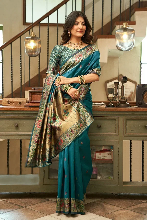Meera 336 Paithani Silk Party Wear Zari Weaving Saree Collection