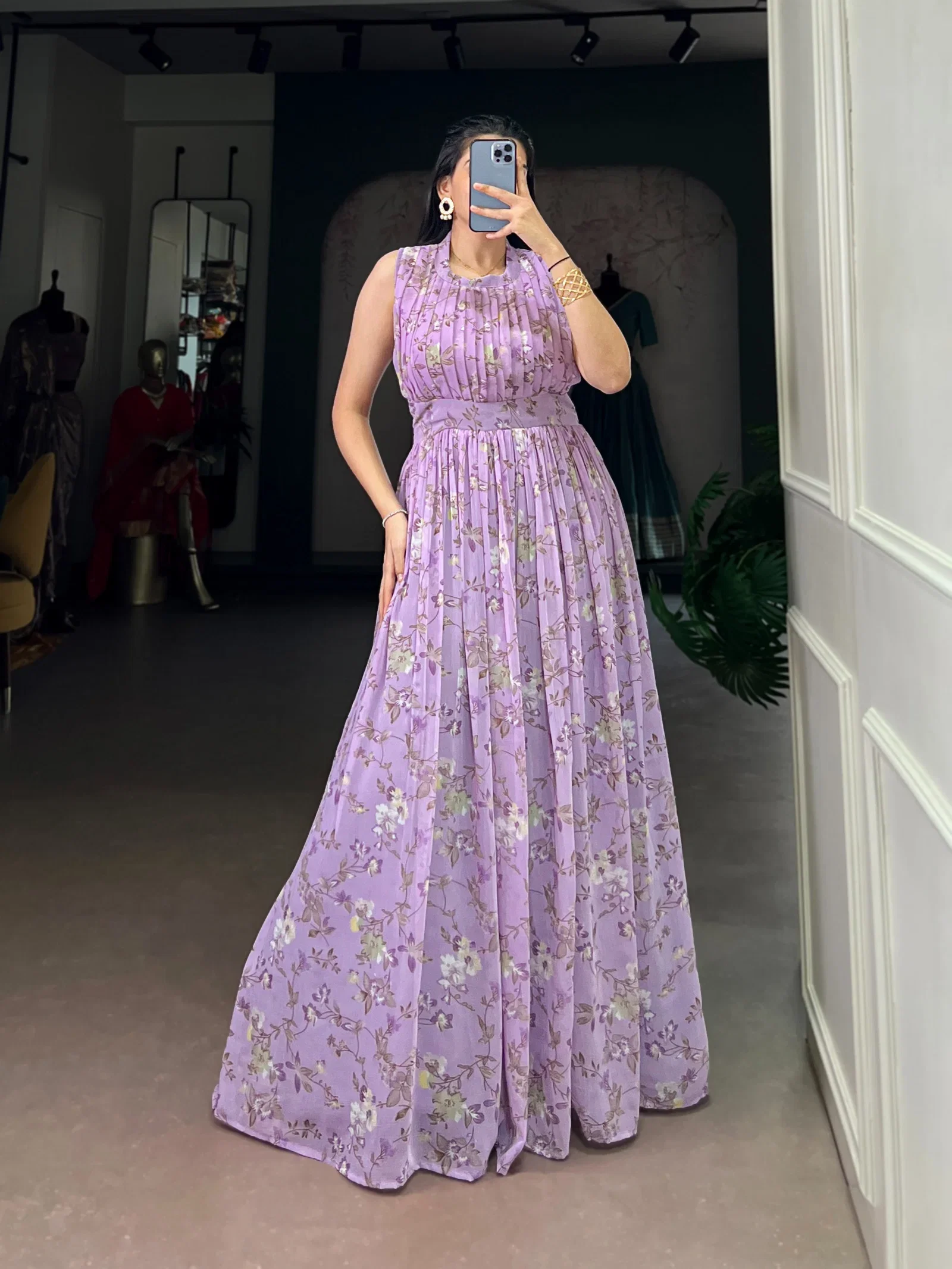 Taraa L 5200 Weightless Marbal Floral Printed Modern Gown Collection
