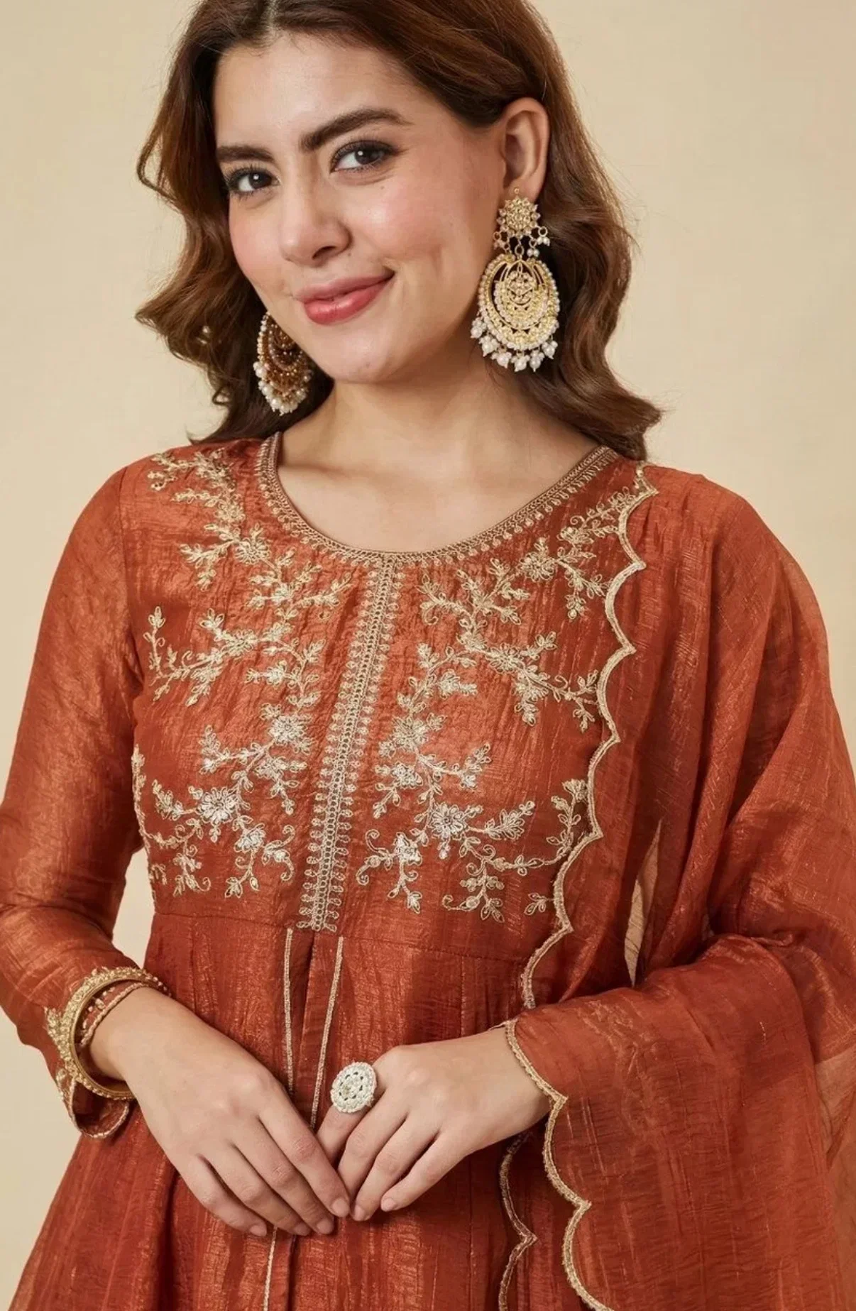 Dhudevanshi Vol 1 Crunchy Silk Embroidery Indo Western Collection