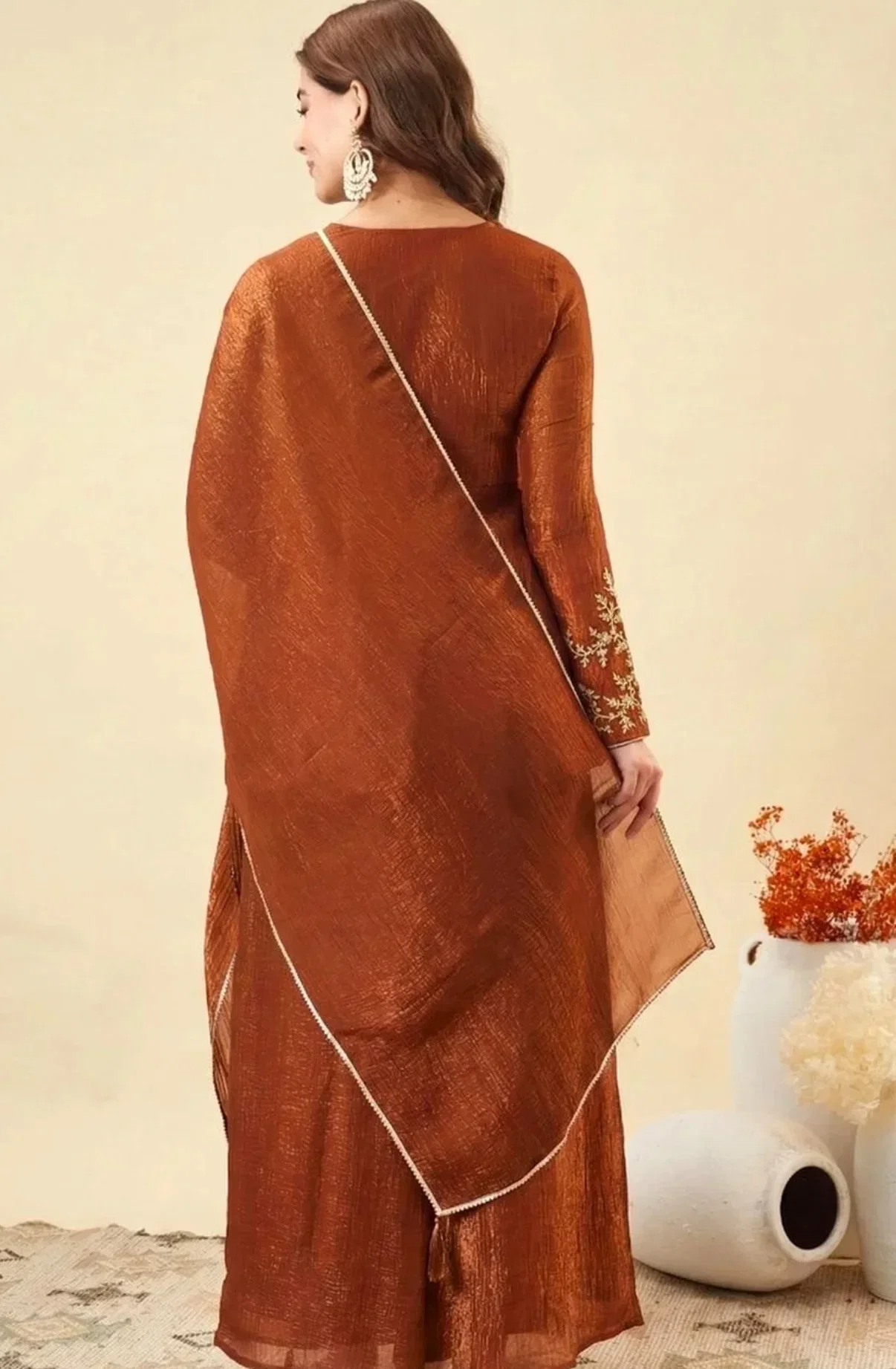 Dhudevanshi Vol 1 Crunchy Silk Embroidery Indo Western Collection