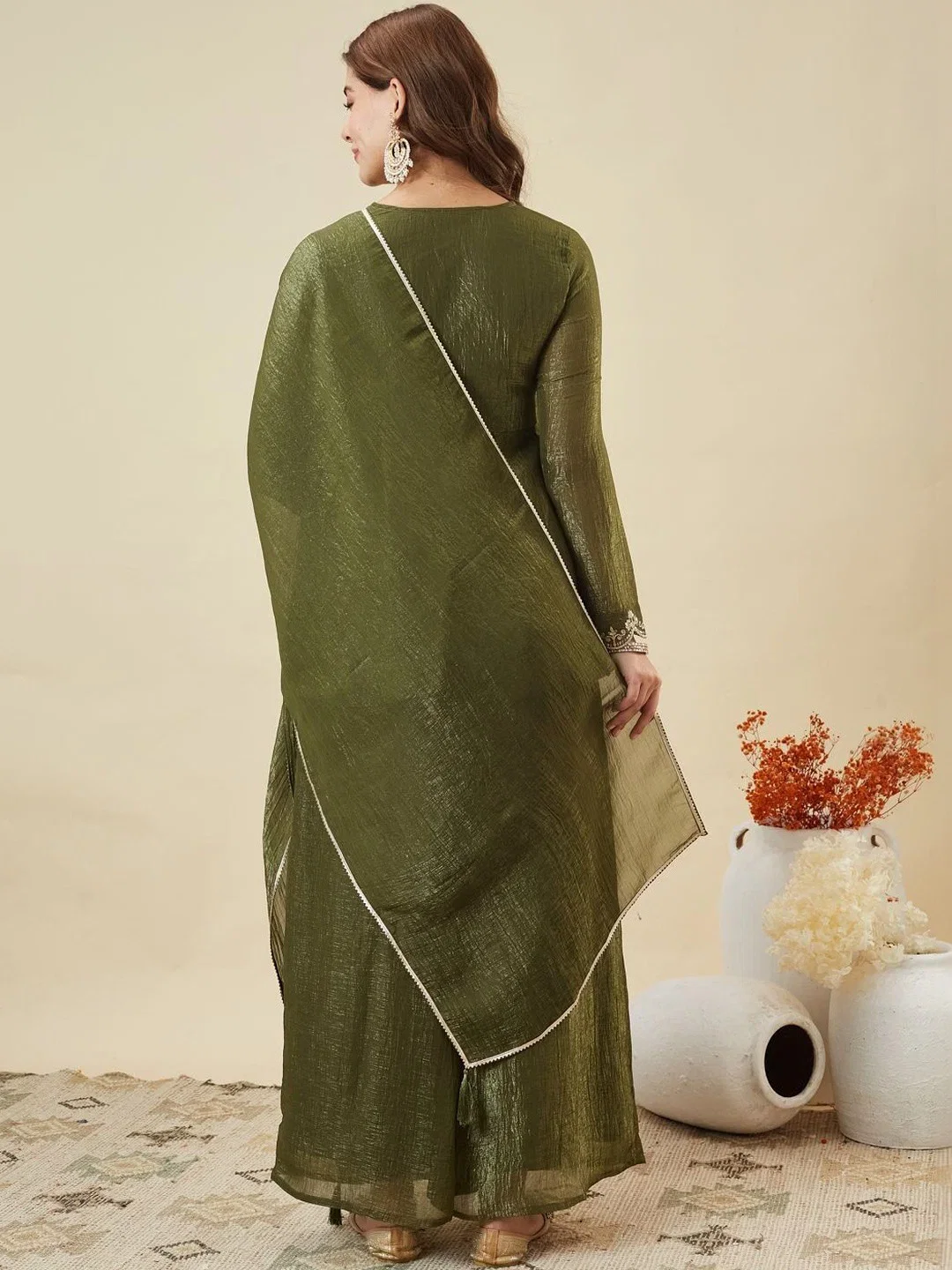 Dhudevanshi Vol 1 Crunchy Silk Embroidery Indo Western Collection