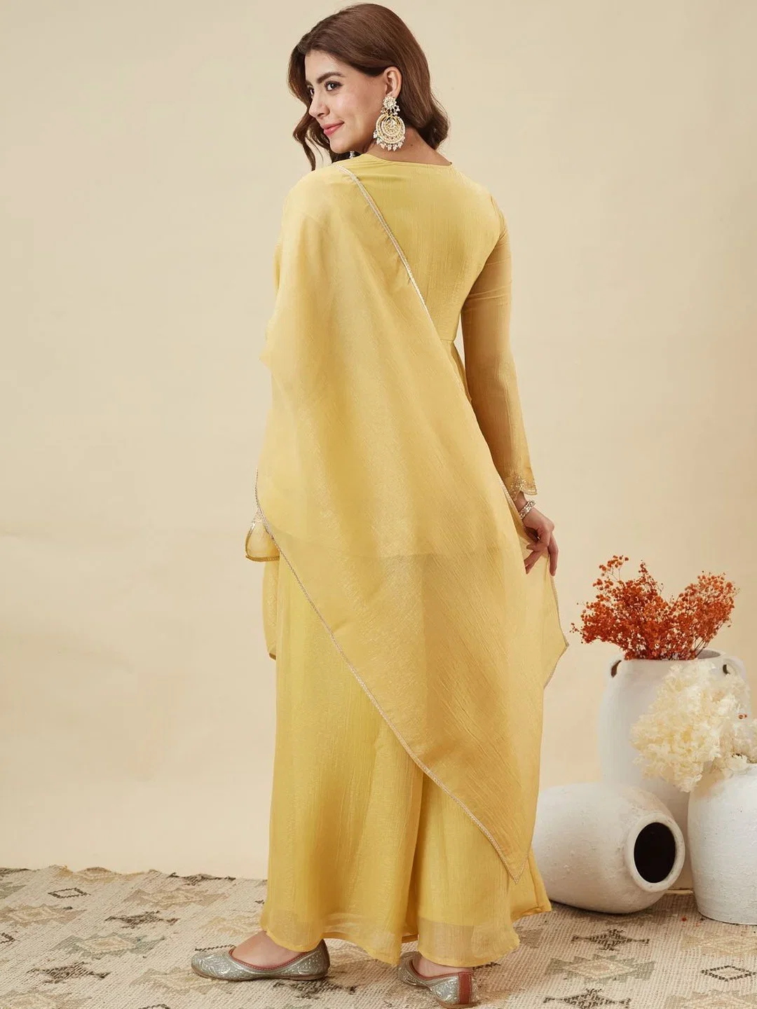 Dhudevanshi Vol 1 Crunchy Silk Embroidery Indo Western Collection