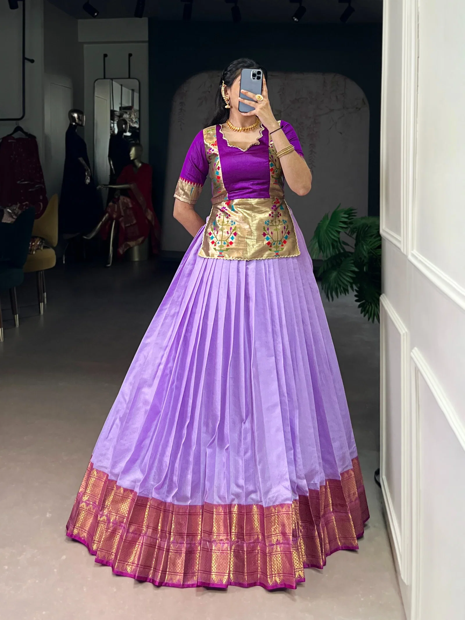 Taraa L 1132 Cotton Silk Zari Weaving Co Ord Set Lehenga Collection