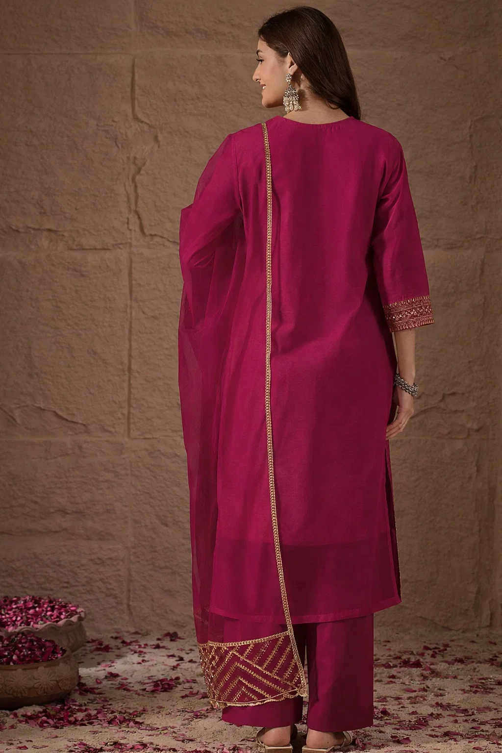 Navya Kurti 248 Chanderi Silk Jauqard Worked Kurti Pant With Dupatta