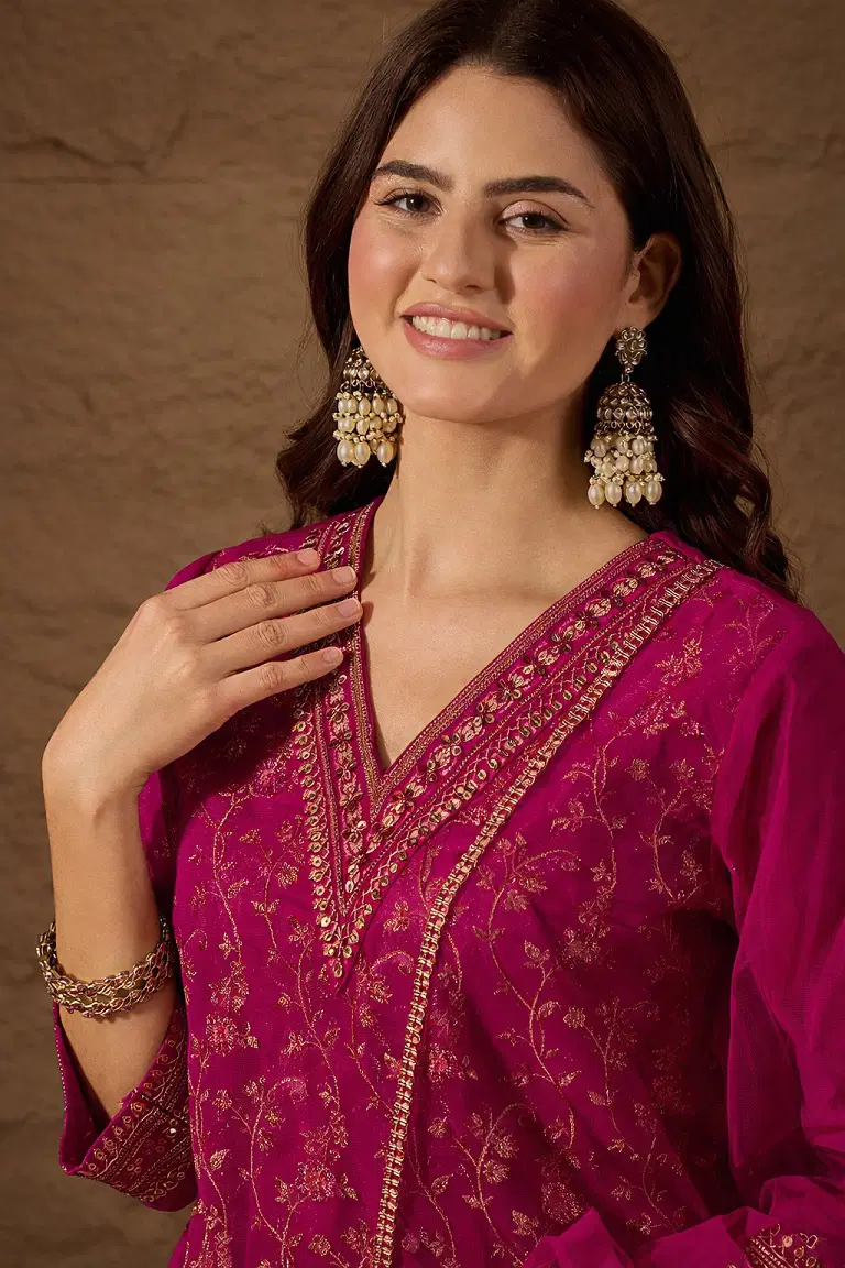Navya Kurti 248 Chanderi Silk Jauqard Worked Kurti Pant With Dupatta