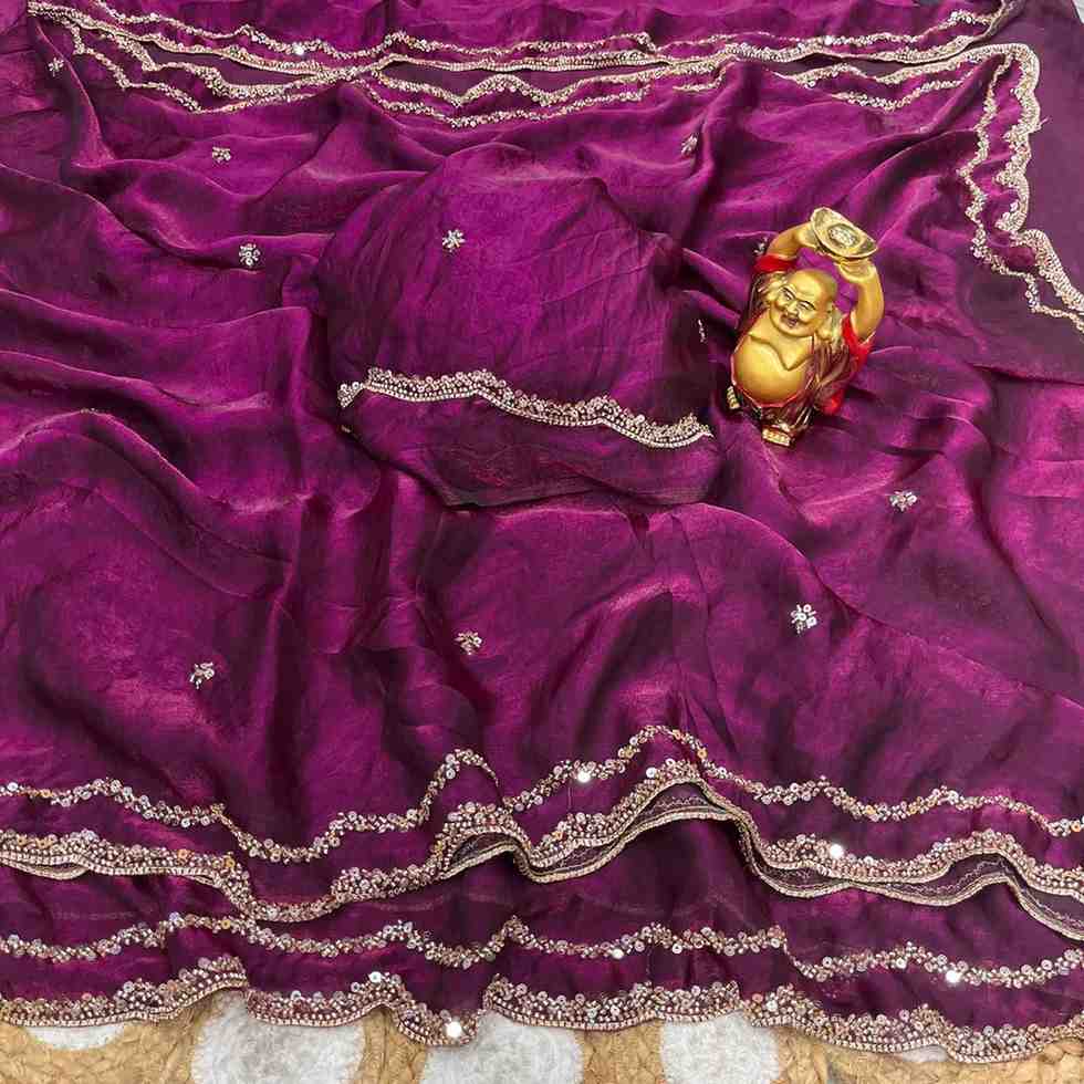 Kc 984 Space Silk Sequence Handworked Designer Saree Collection