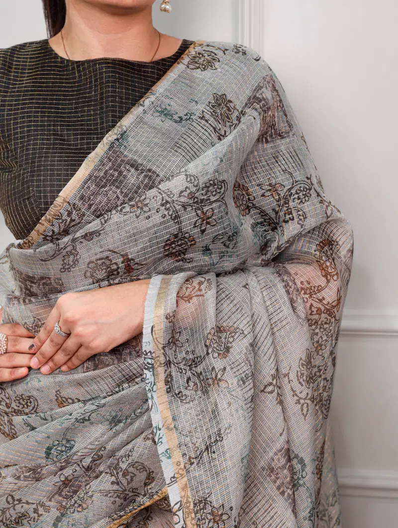 Taraa L 7066 Kota Doria Floral Printed Casual Wear Saree Collection