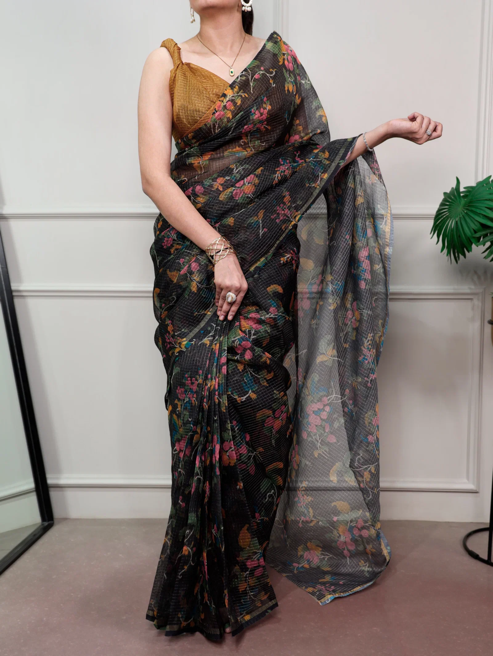 Taraa L 7066 Kota Doria Floral Printed Casual Wear Saree Collection