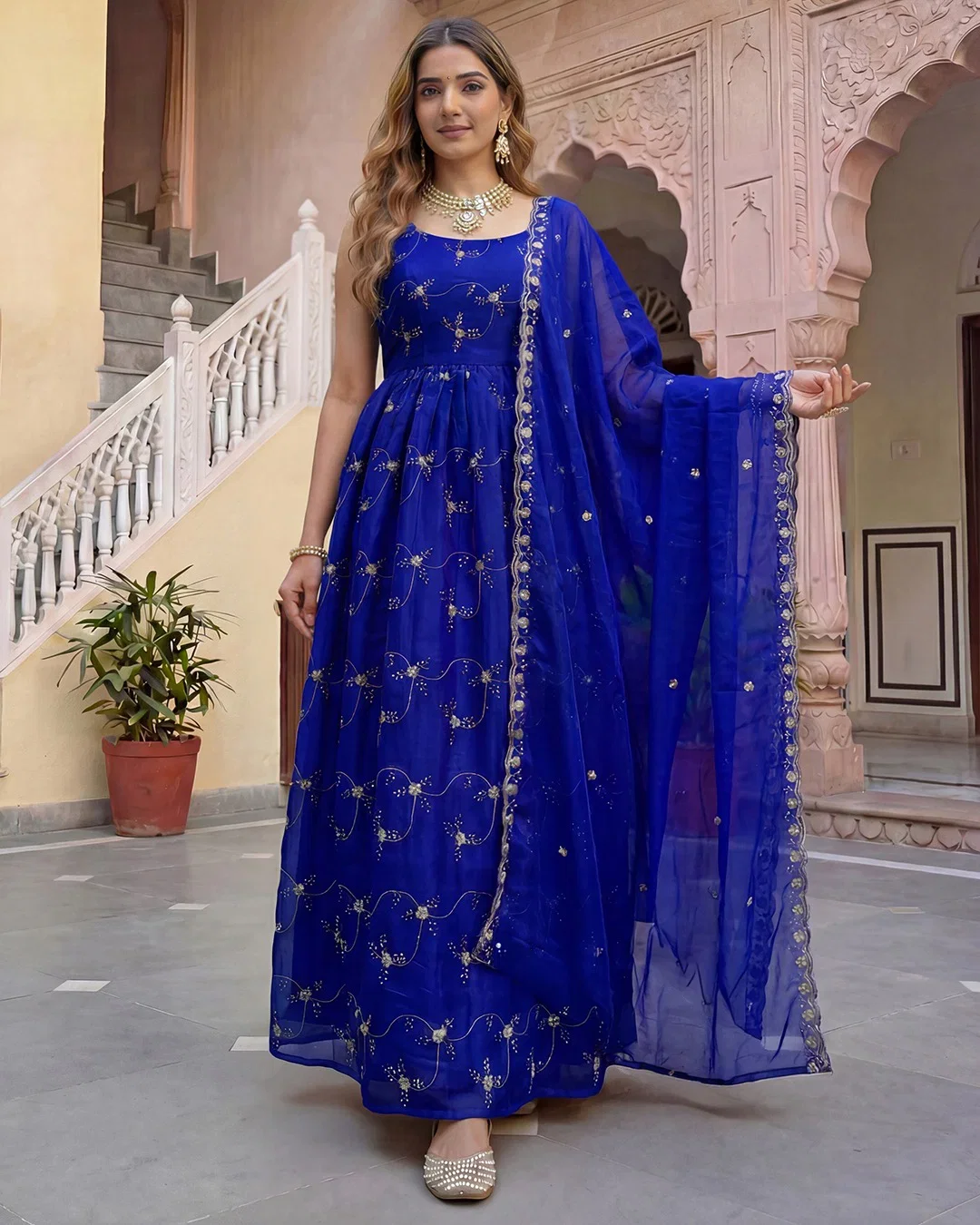 Foram 01 Organza Embroidery Gown With Dupatta Collection