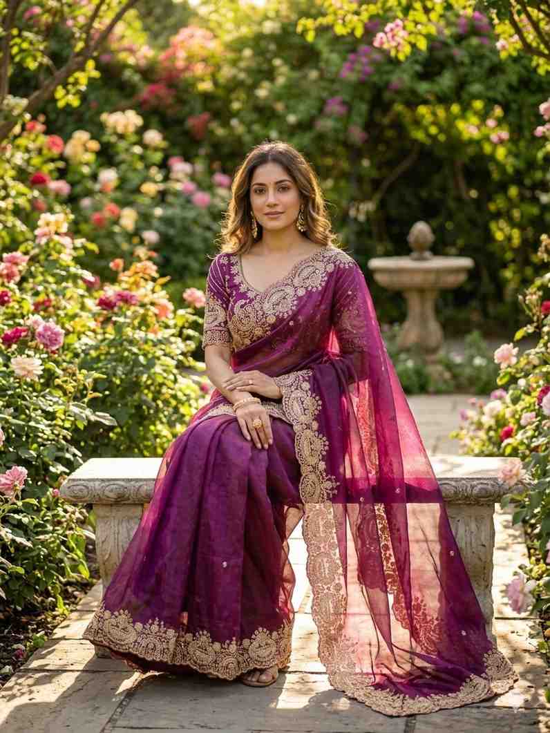 Kc 2125 Two Tone Soft Space Silk Sequence Worked Saree Collection