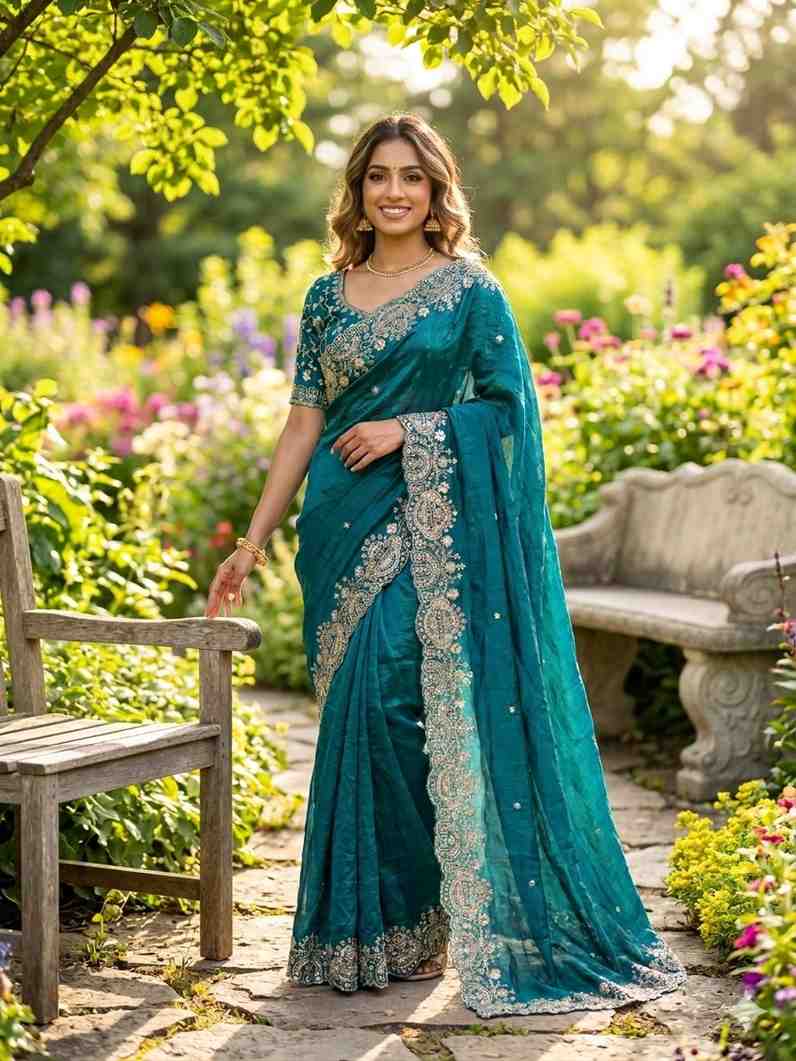Kc 2125 Two Tone Soft Space Silk Sequence Worked Saree Collection