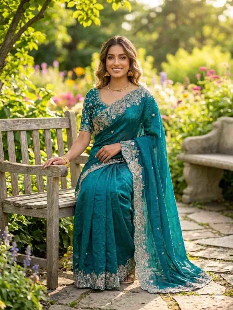 Kc 2125 Two Tone Soft Space Silk Sequence Worked Saree Collection