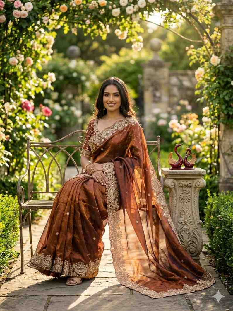 Kc 2125 Two Tone Soft Space Silk Sequence Worked Saree Collection