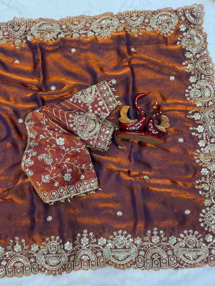 Kc 2125 Two Tone Soft Space Silk Sequence Worked Saree Collection