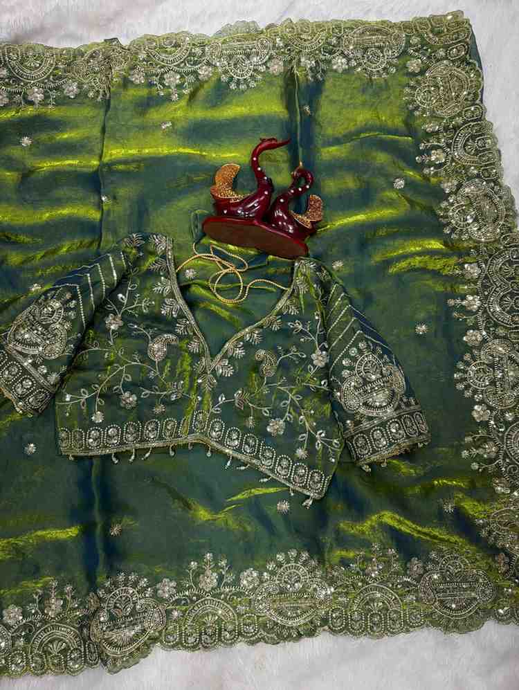 Kc 2125 Two Tone Soft Space Silk Sequence Worked Saree Collection