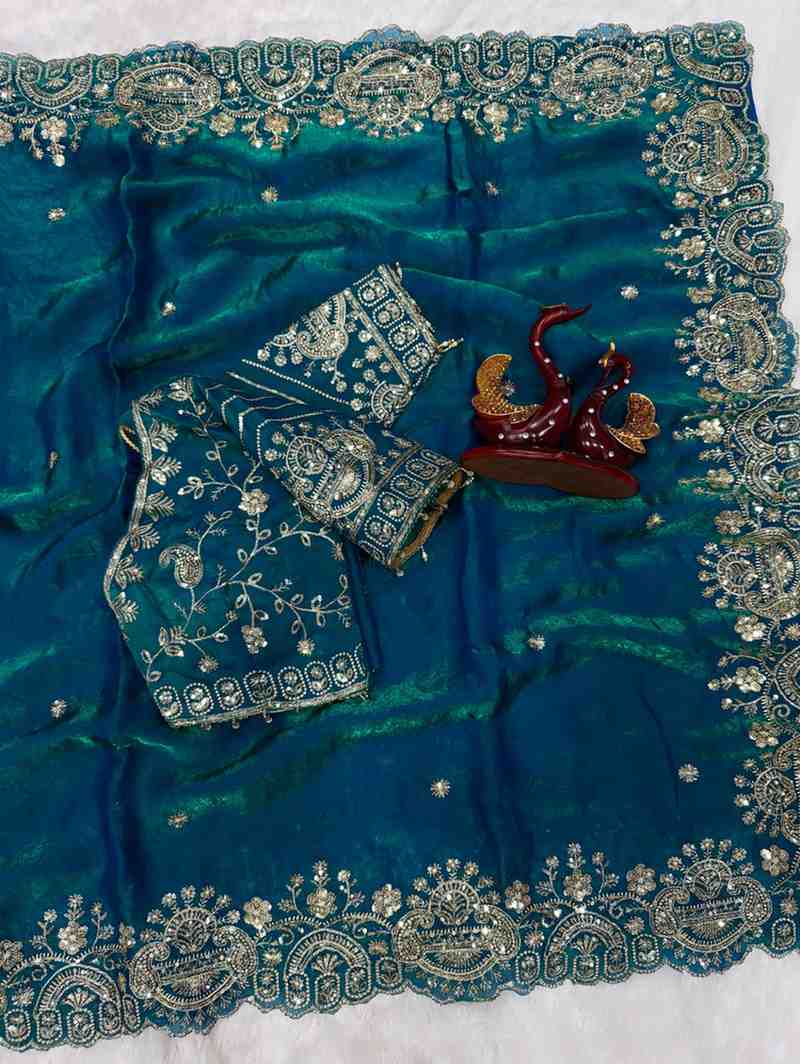 Kc 2125 Two Tone Soft Space Silk Sequence Worked Saree Collection