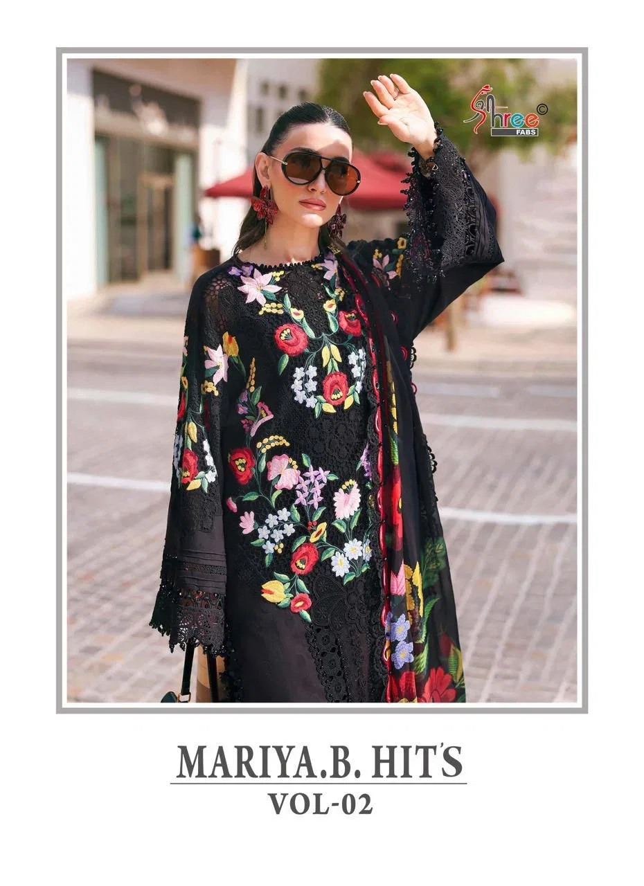 Shree Maria B Hits Vol 2 Cotton Dupatta Cotton Self Embroidered Salwar Kameez