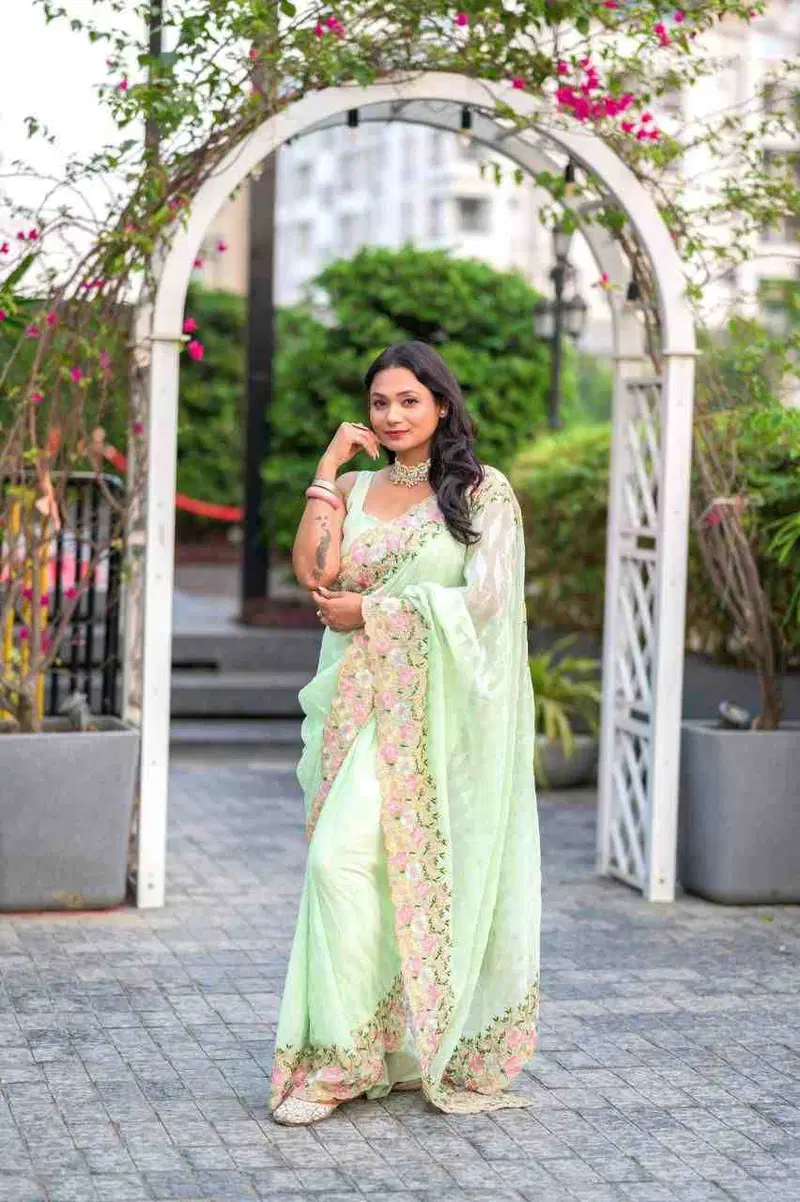 Ds 640 Georgette Sequence Worked Saree Collection