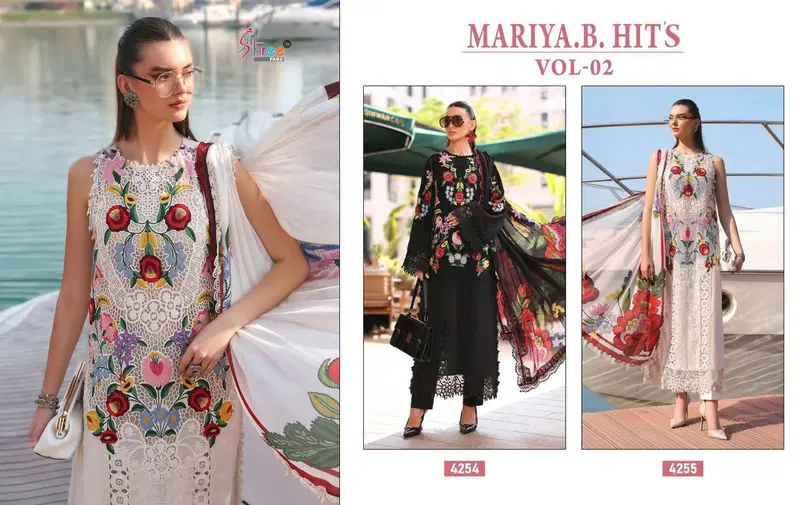 Shree Maria B Hits Vol 2 Chiffon Dupatta Cotton Self Embroidered Salwar Kameez