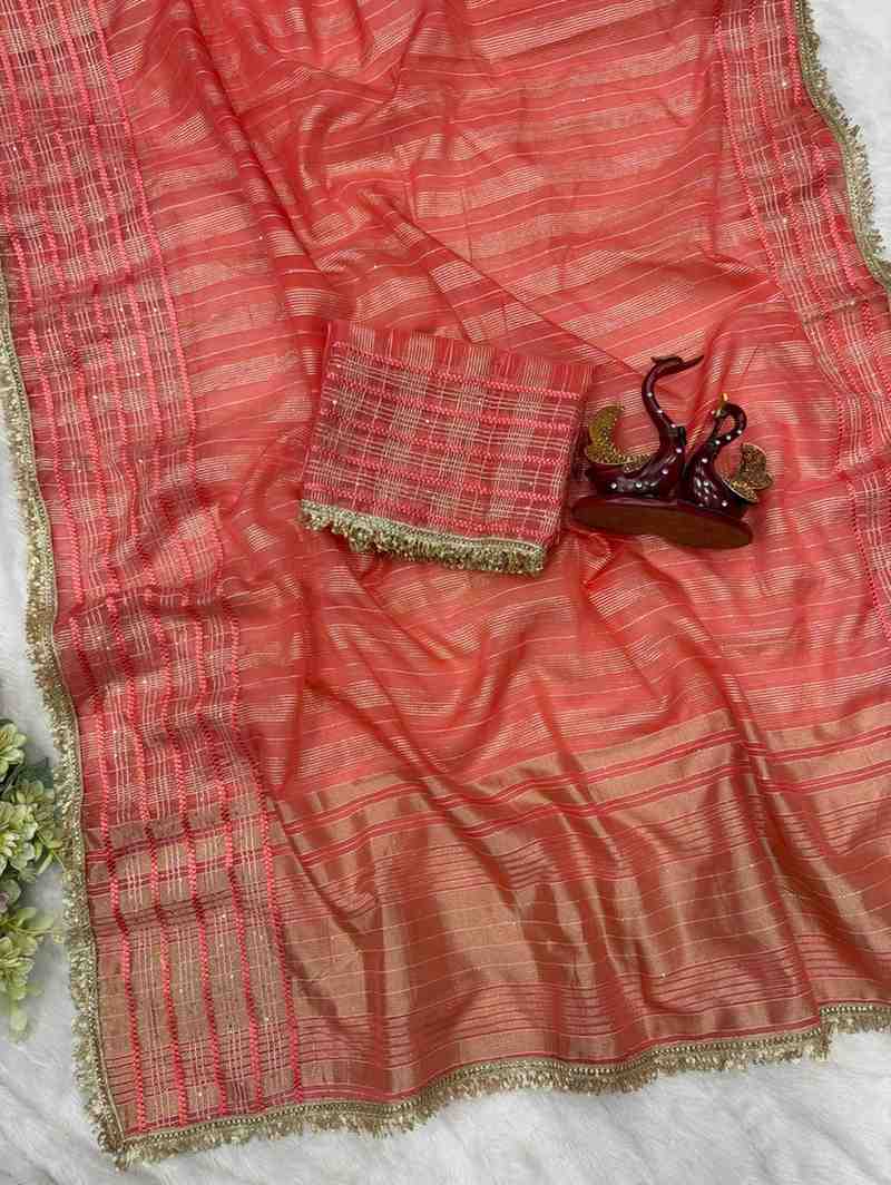 Kc 2126 Soft Tissue Silk Sequence Premium Saree Collection