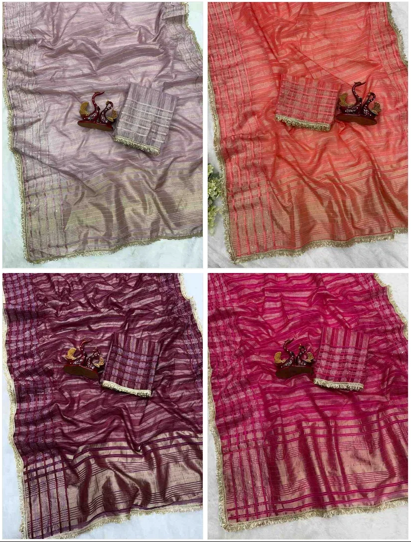 Kc 2126 Soft Tissue Silk Sequence Premium Saree Collection