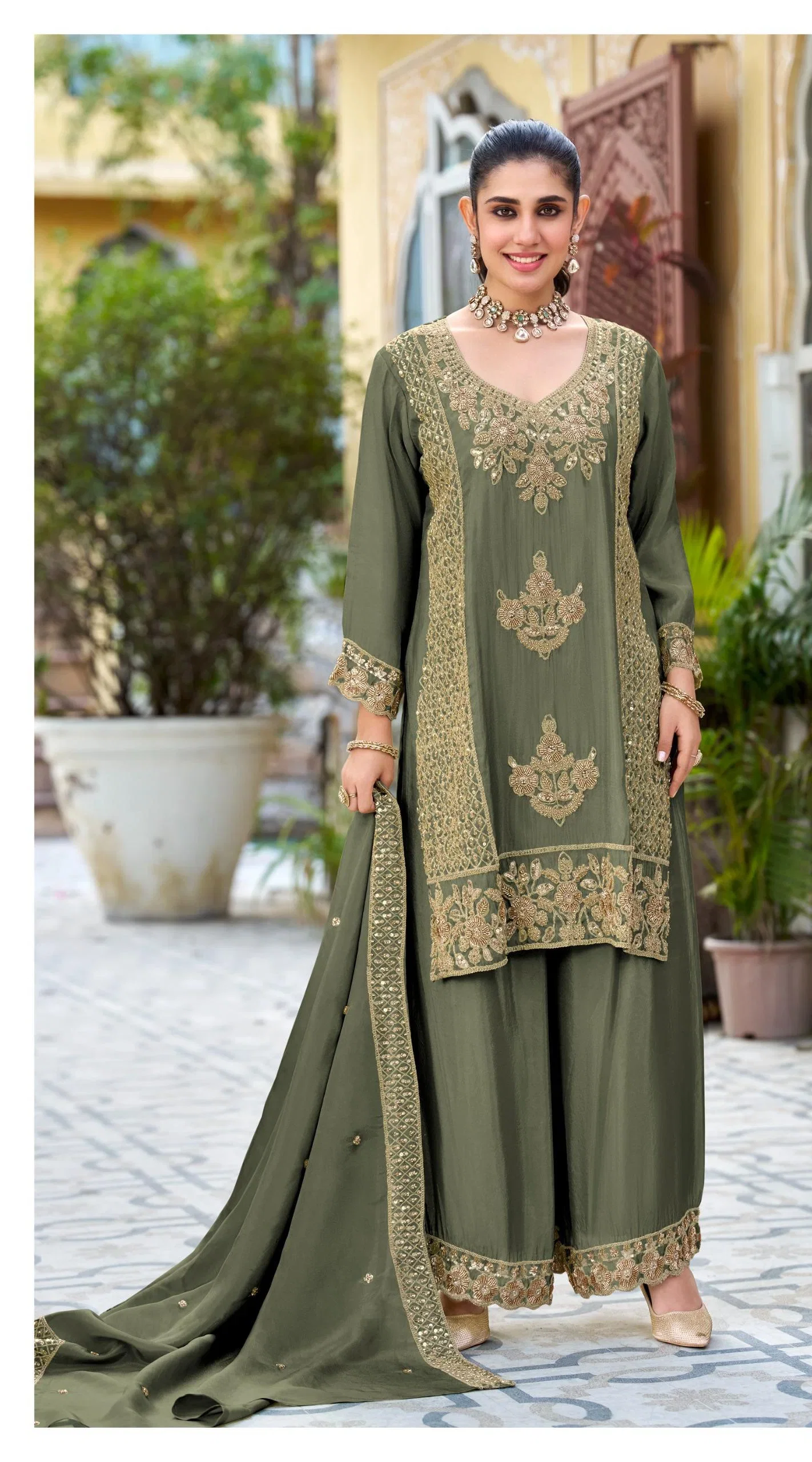 Deepsy D 3362 Q To T Readymade Viscose Silk Salwar Kameez
