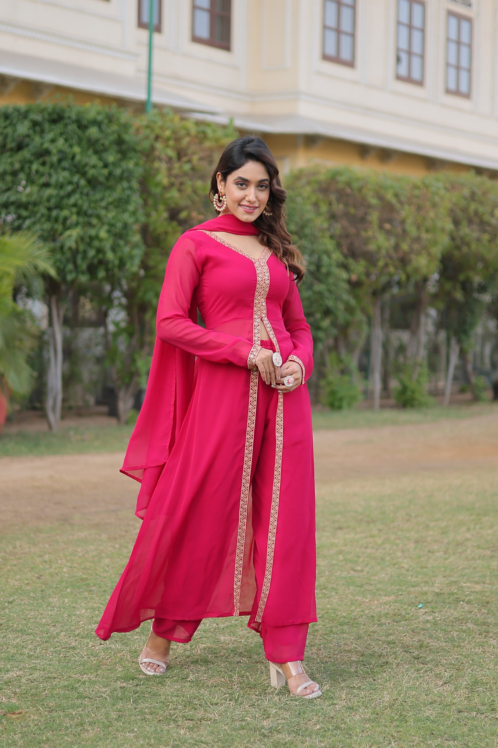 Lekha KA 1077 Faux Blooming Embroidery Work Kurti Bottom With Dupatta